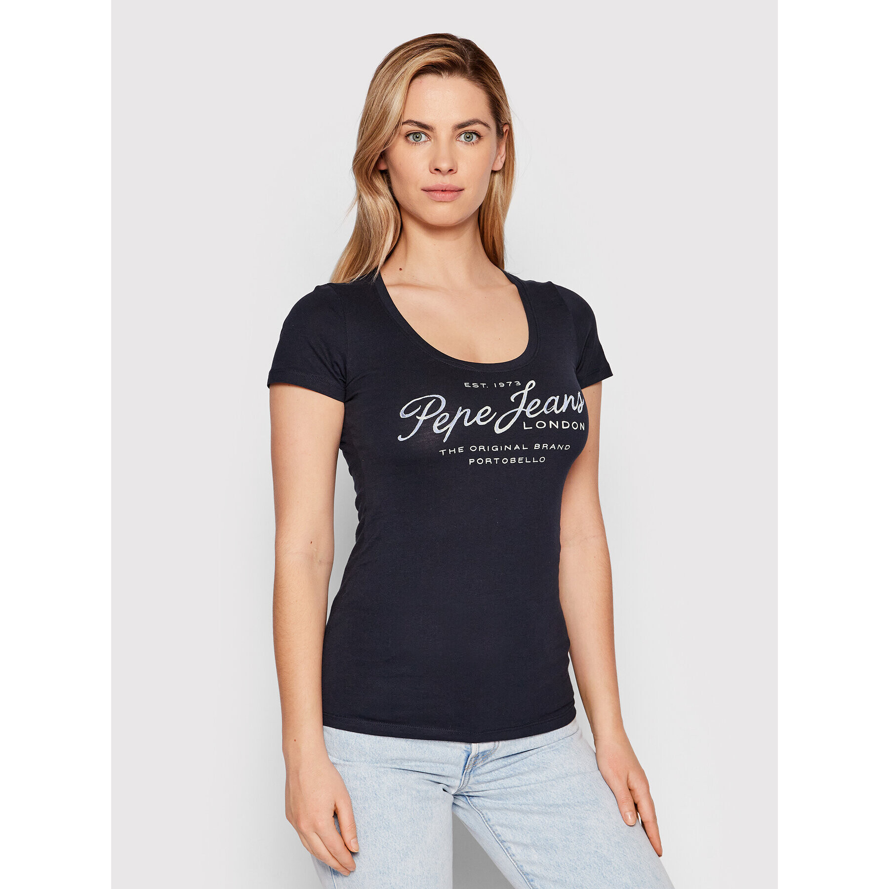 Pepe Jeans Тишърт Baia PL505123 Тъмносин Regular Fit - Pepit.bg