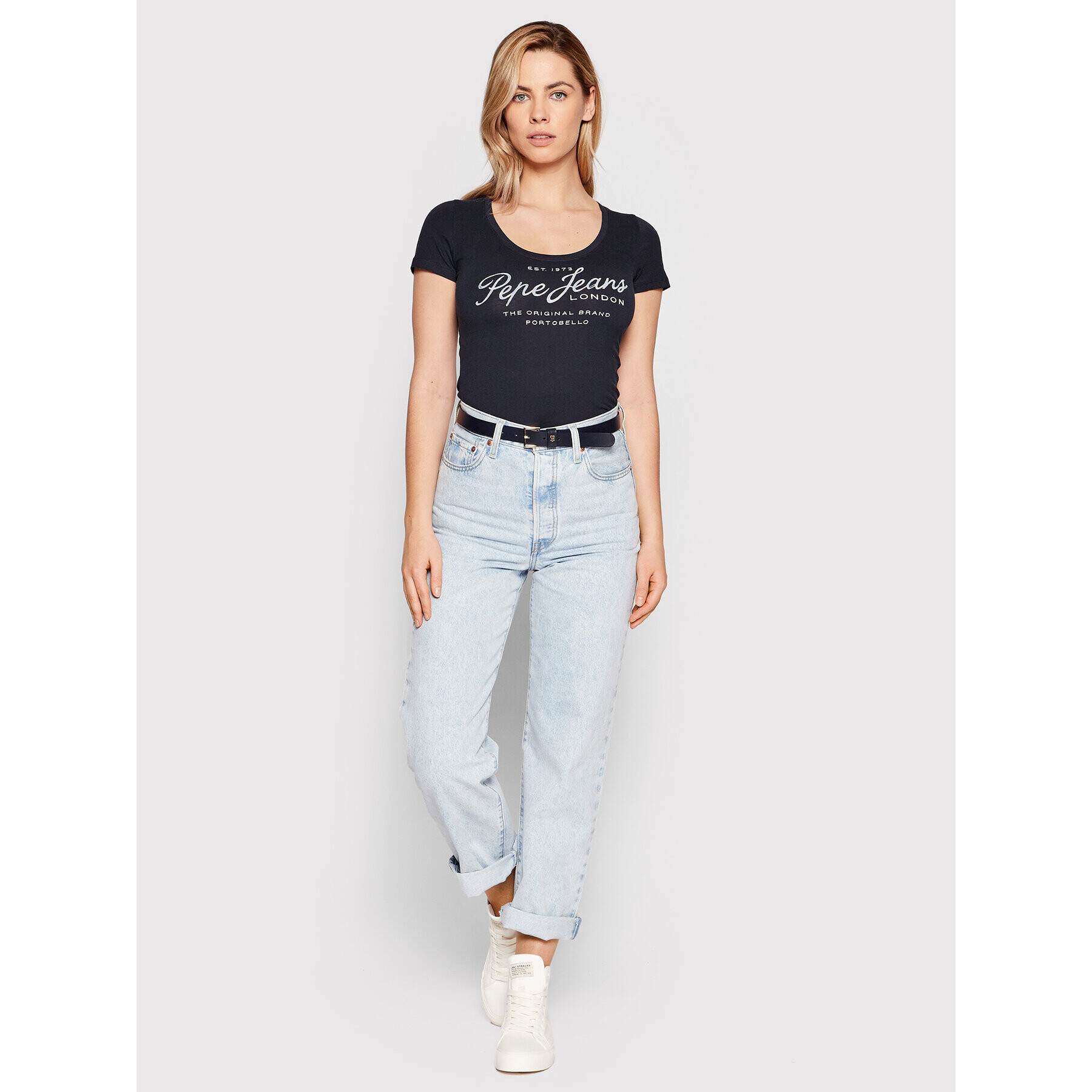 Pepe Jeans Тишърт Baia PL505123 Тъмносин Regular Fit - Pepit.bg