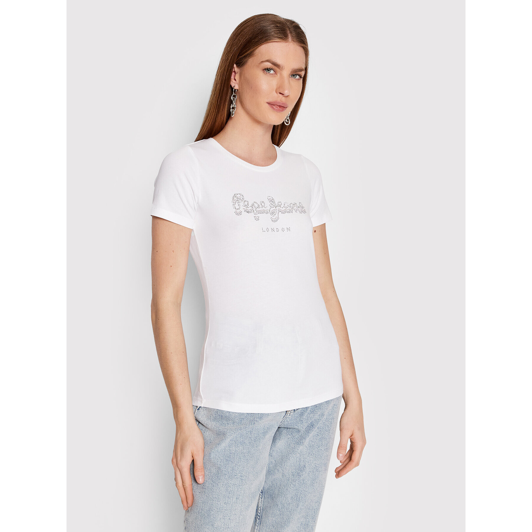 Pepe Jeans Тишърт Beatrice PL504434 Бял Regular Fit - Pepit.bg