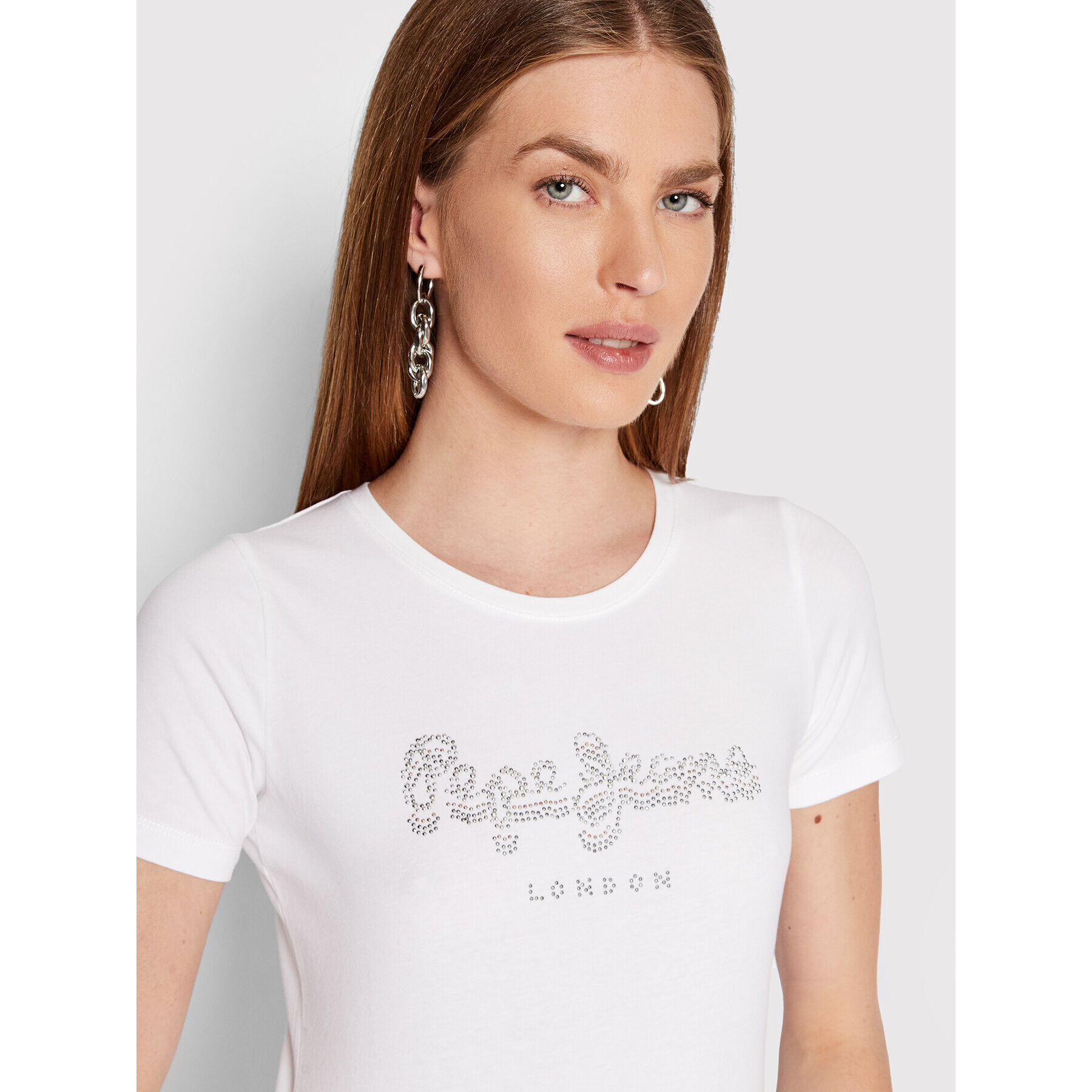 Pepe Jeans Тишърт Beatrice PL504434 Бял Regular Fit - Pepit.bg