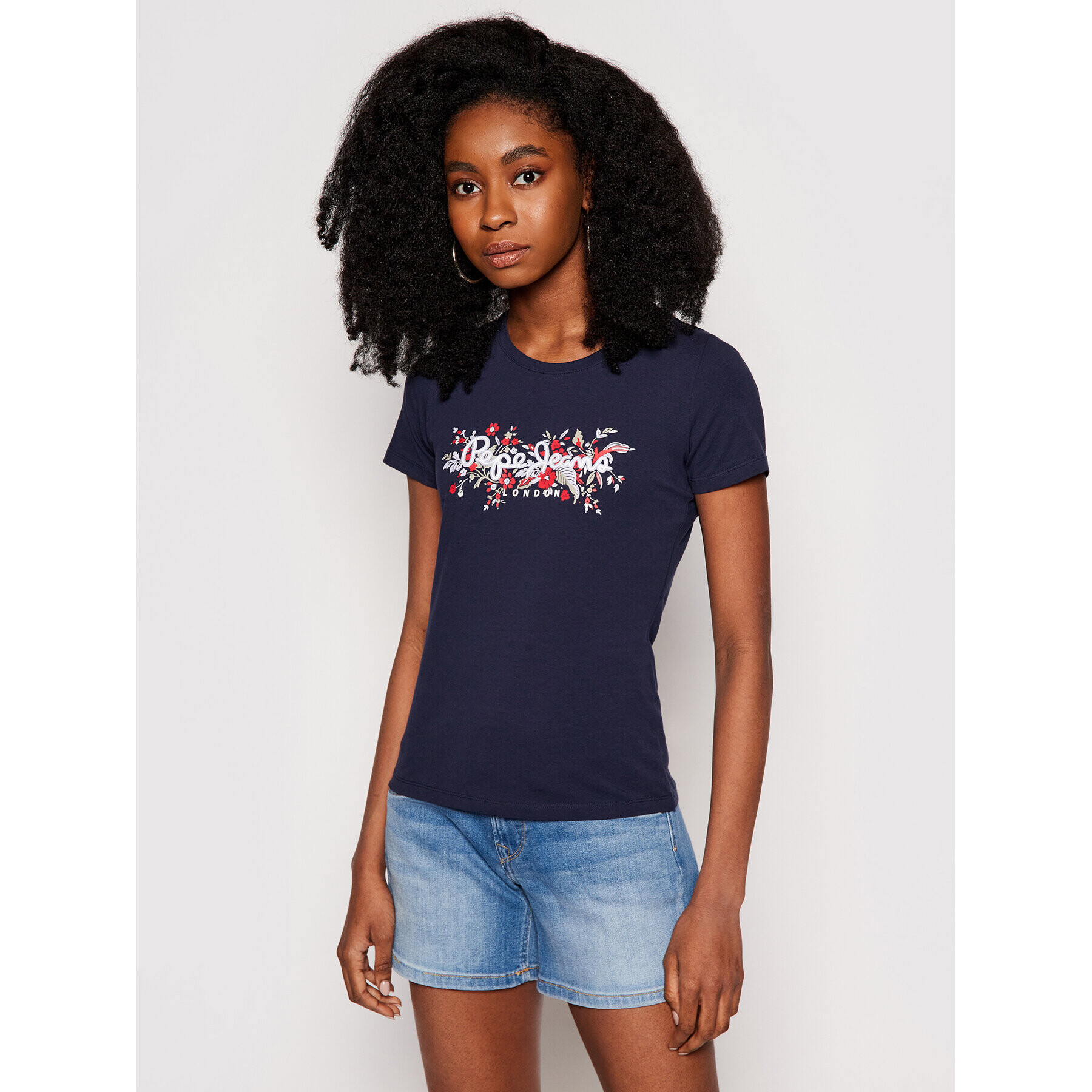 Pepe Jeans Тишърт Begoña PL504808 Тъмносин Regular Fit - Pepit.bg