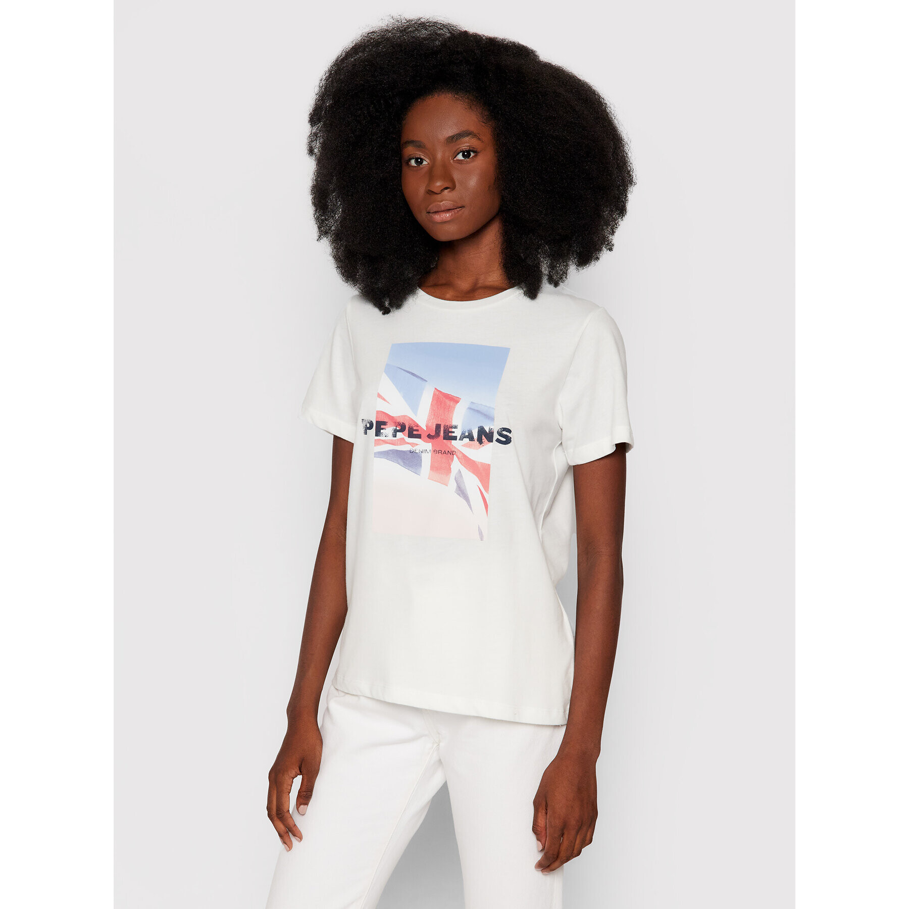 Pepe Jeans Тишърт Belen PL504977 Бял Regular Fit - Pepit.bg