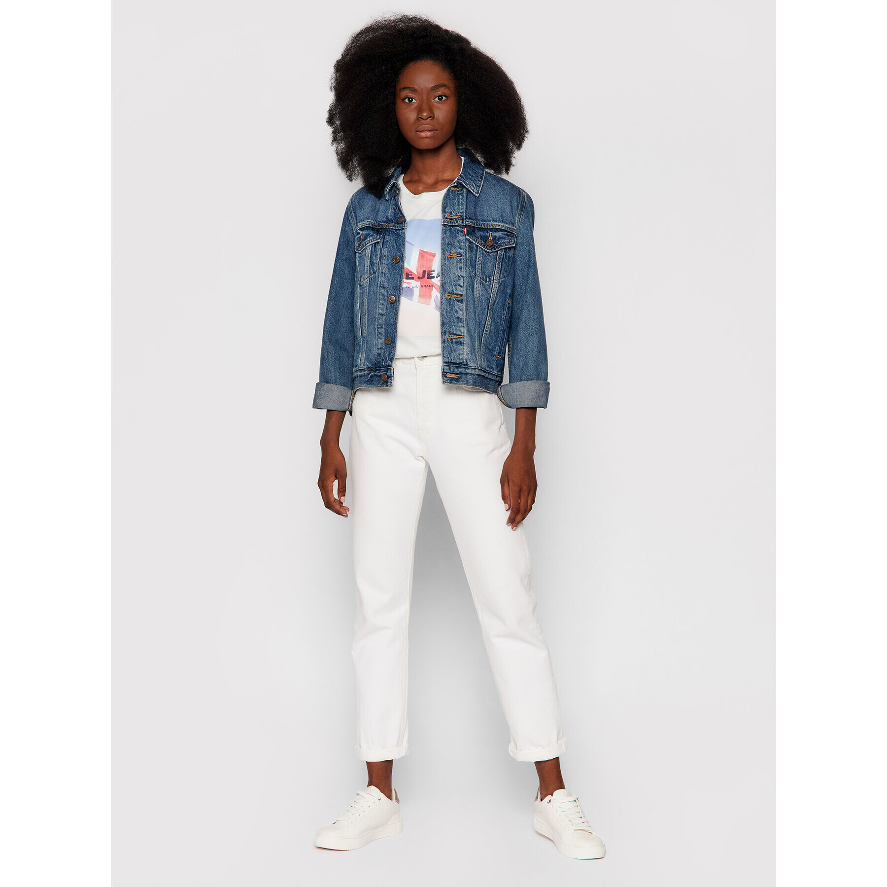 Pepe Jeans Тишърт Belen PL504977 Бял Regular Fit - Pepit.bg