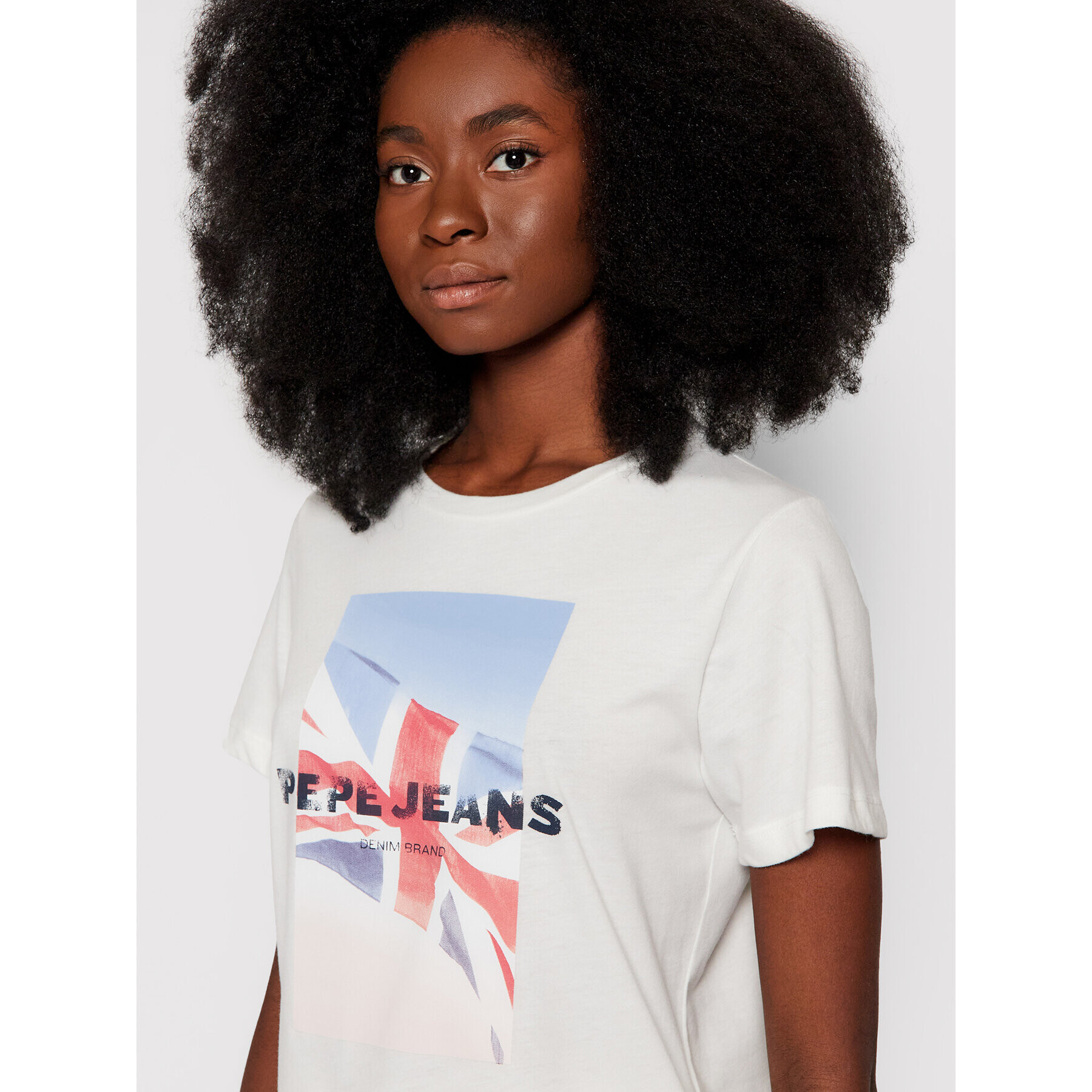 Pepe Jeans Тишърт Belen PL504977 Бял Regular Fit - Pepit.bg