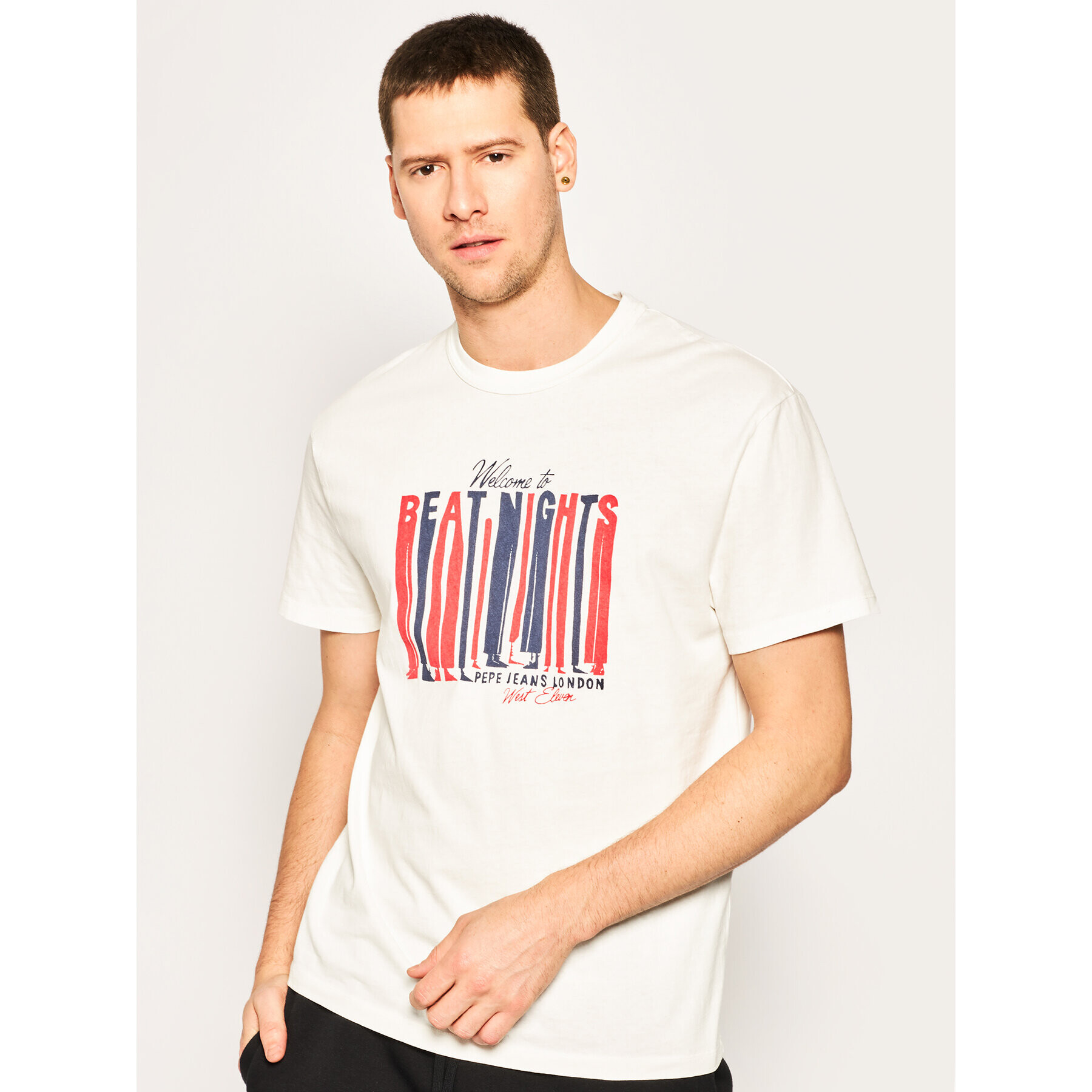 Pepe Jeans Тишърт Bentley PM506904 Бежов Loose Fit - Pepit.bg