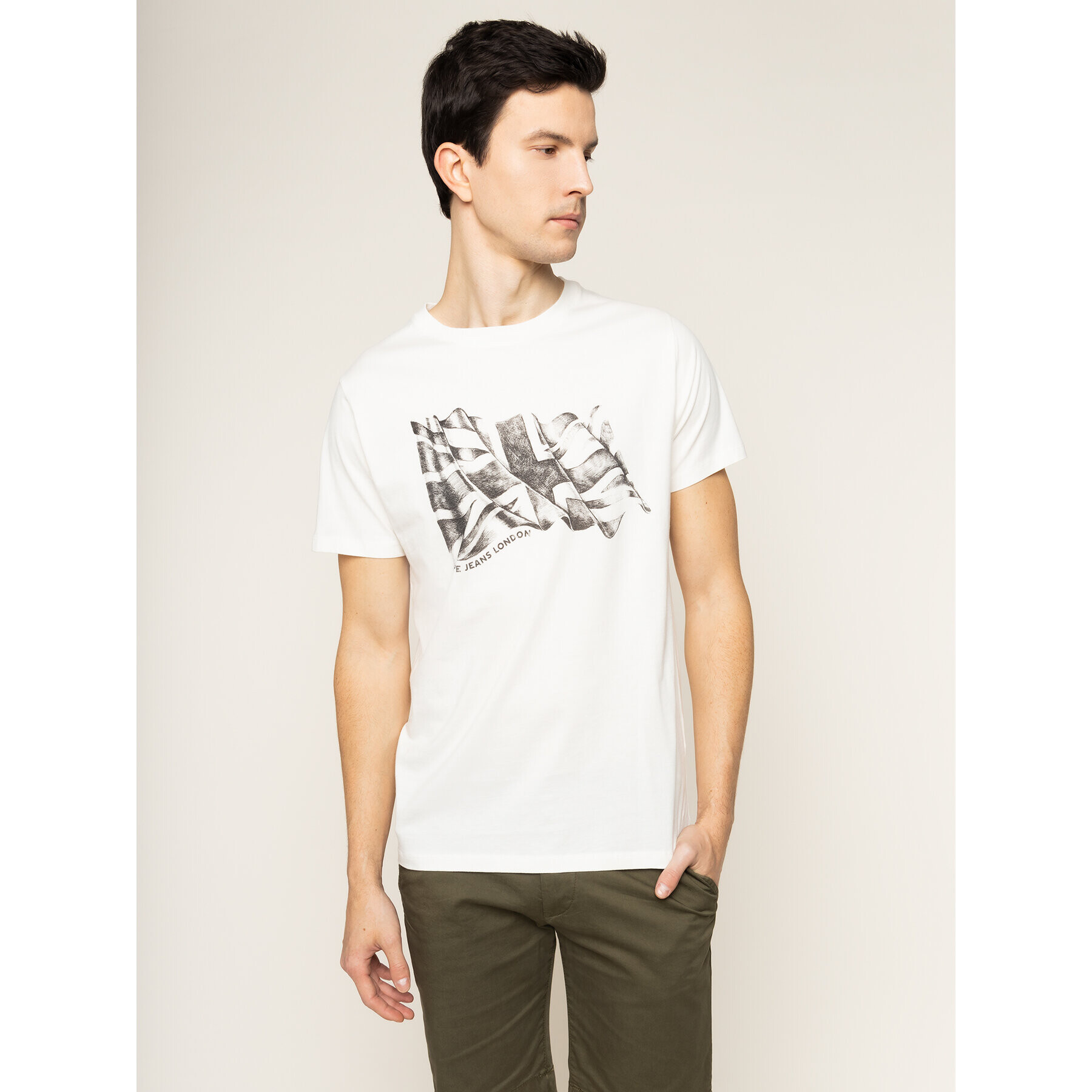 Pepe Jeans Тишърт Betrand PM506906 Бежов Regular Fit - Pepit.bg