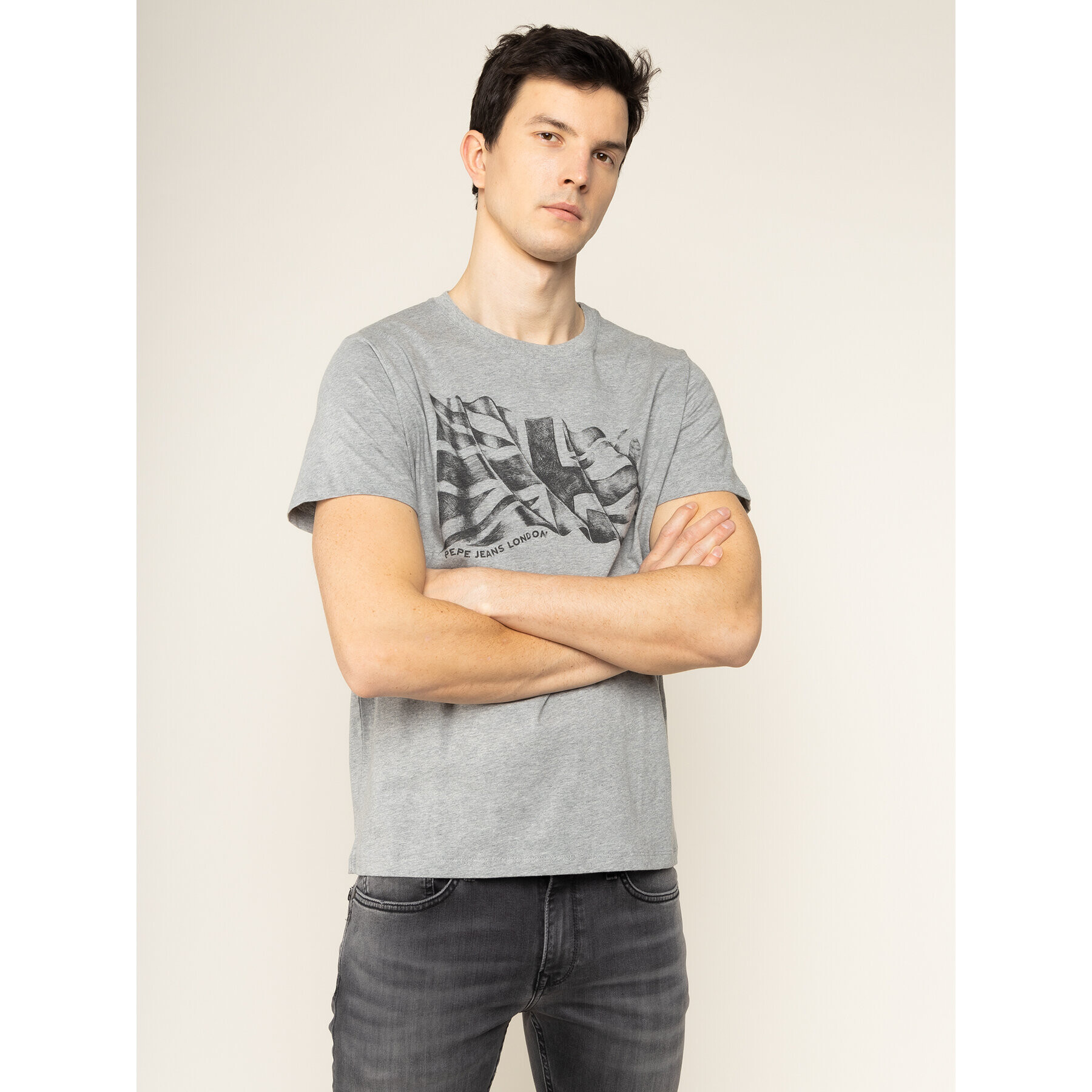 Pepe Jeans Тишърт Betrand PM506906 Сив Regular Fit - Pepit.bg