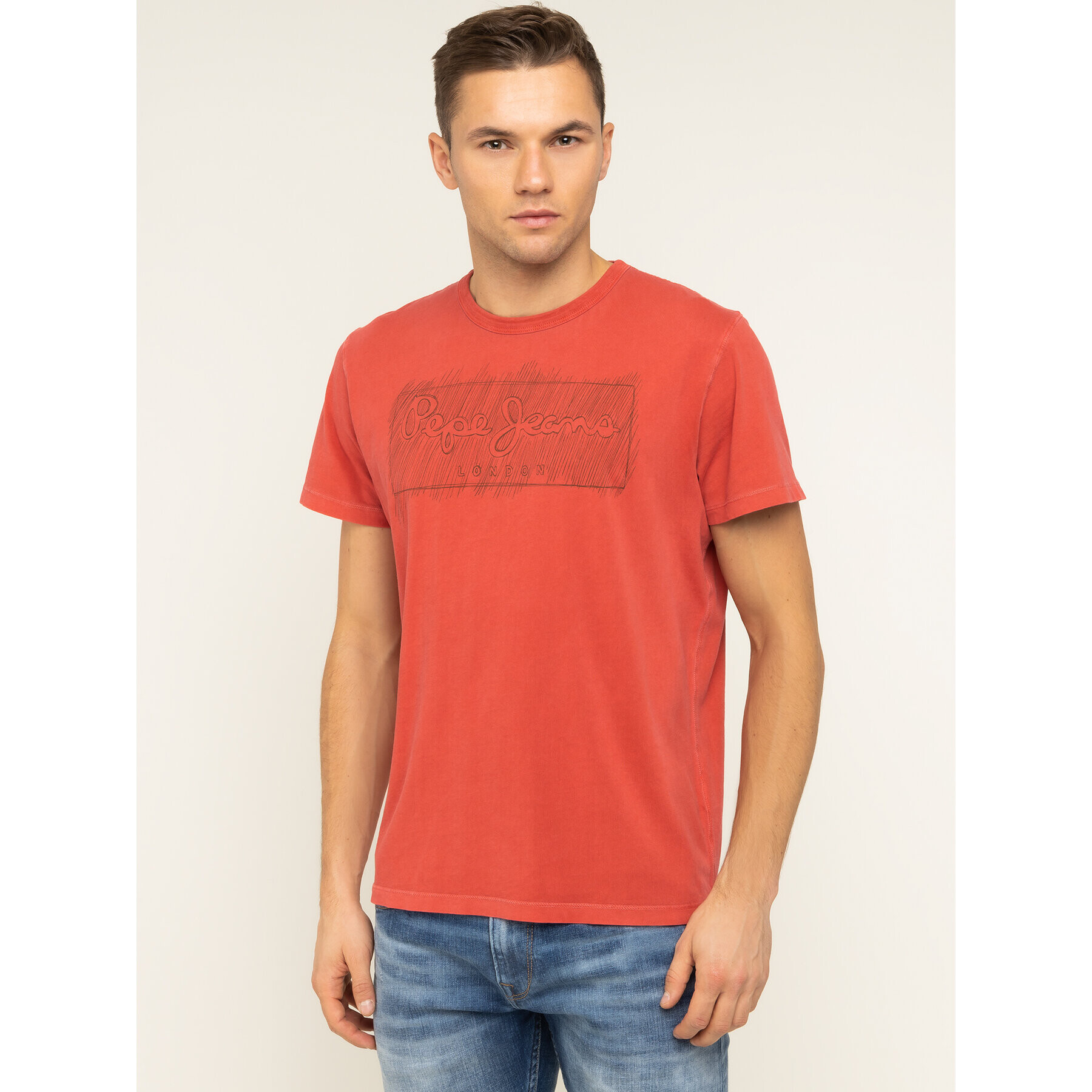 Pepe Jeans Тишърт Billy PM506908 Червен Regular Fit - Pepit.bg