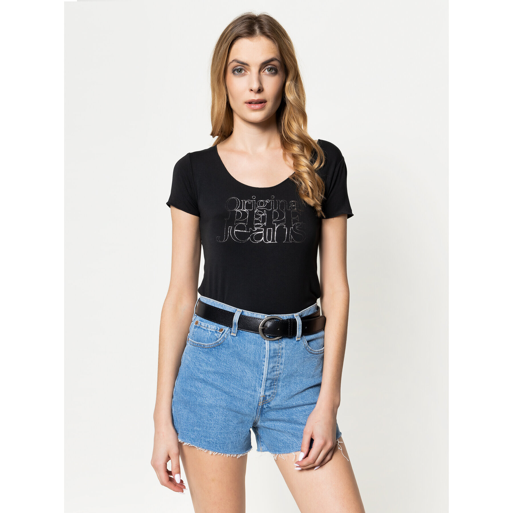 Pepe Jeans Тишърт Cairo PL504336 Черен Slim Fit - Pepit.bg