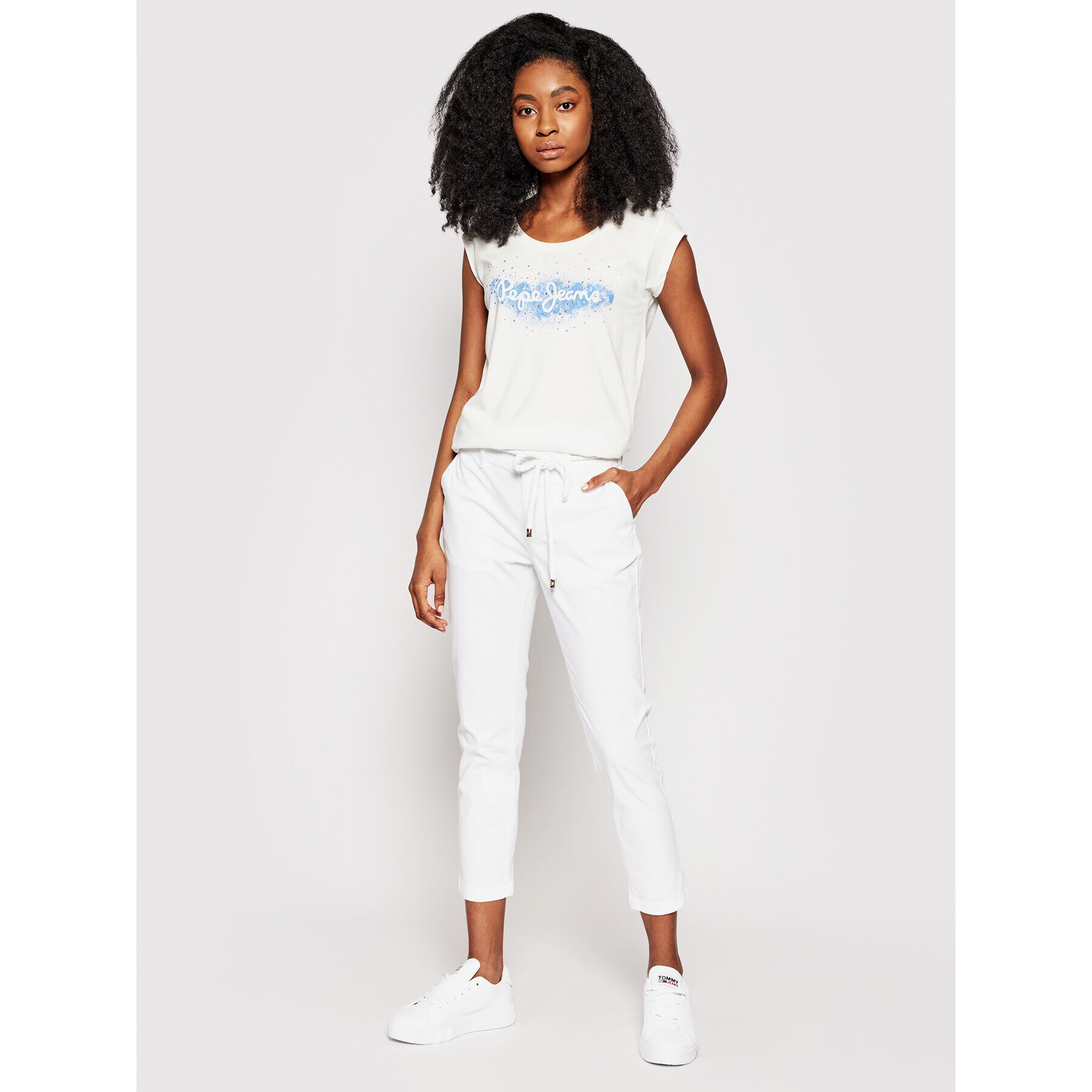 Pepe Jeans Тишърт Camila PL504827 Бял Regular Fit - Pepit.bg