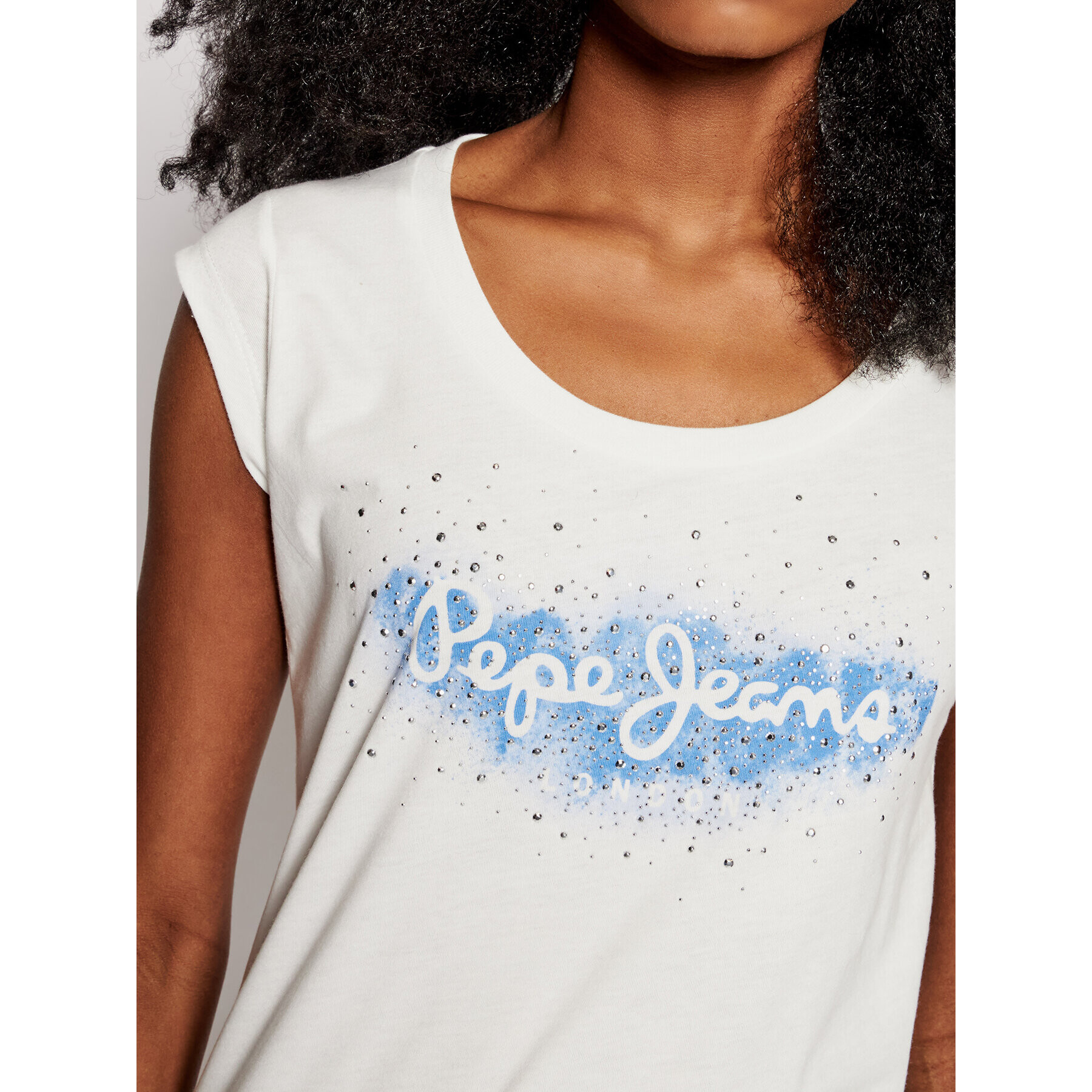 Pepe Jeans Тишърт Camila PL504827 Бял Regular Fit - Pepit.bg