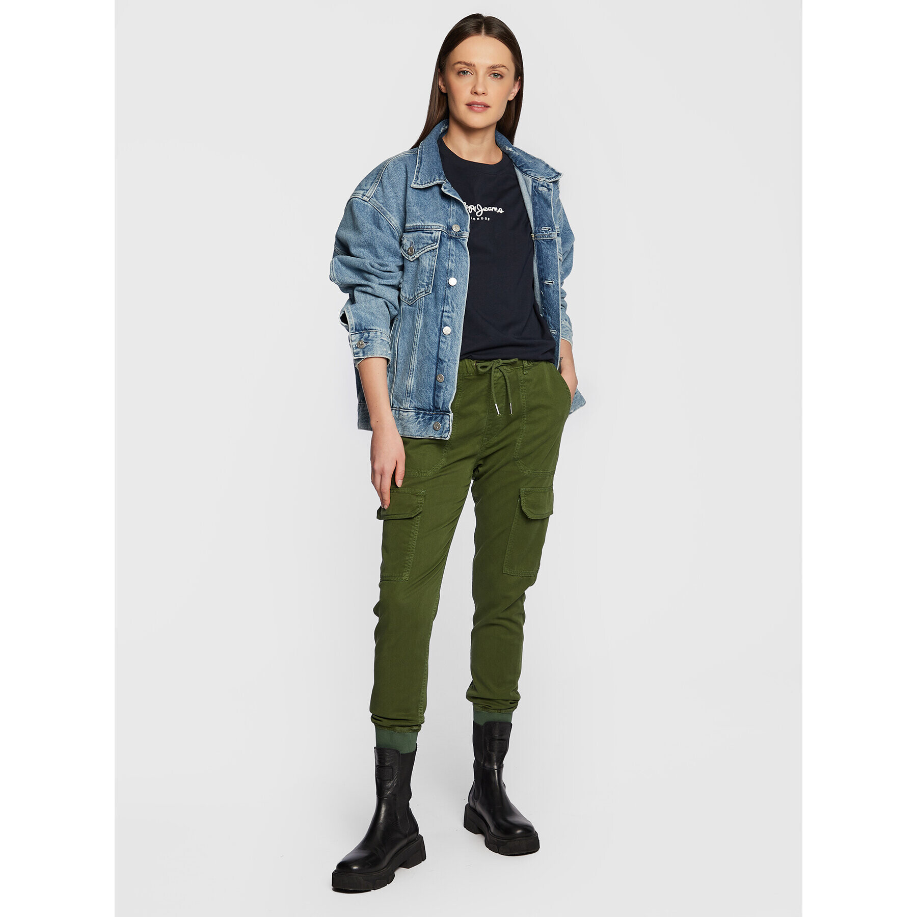 Pepe Jeans Тишърт Camila PL505292 Тъмносин Regular Fit - Pepit.bg