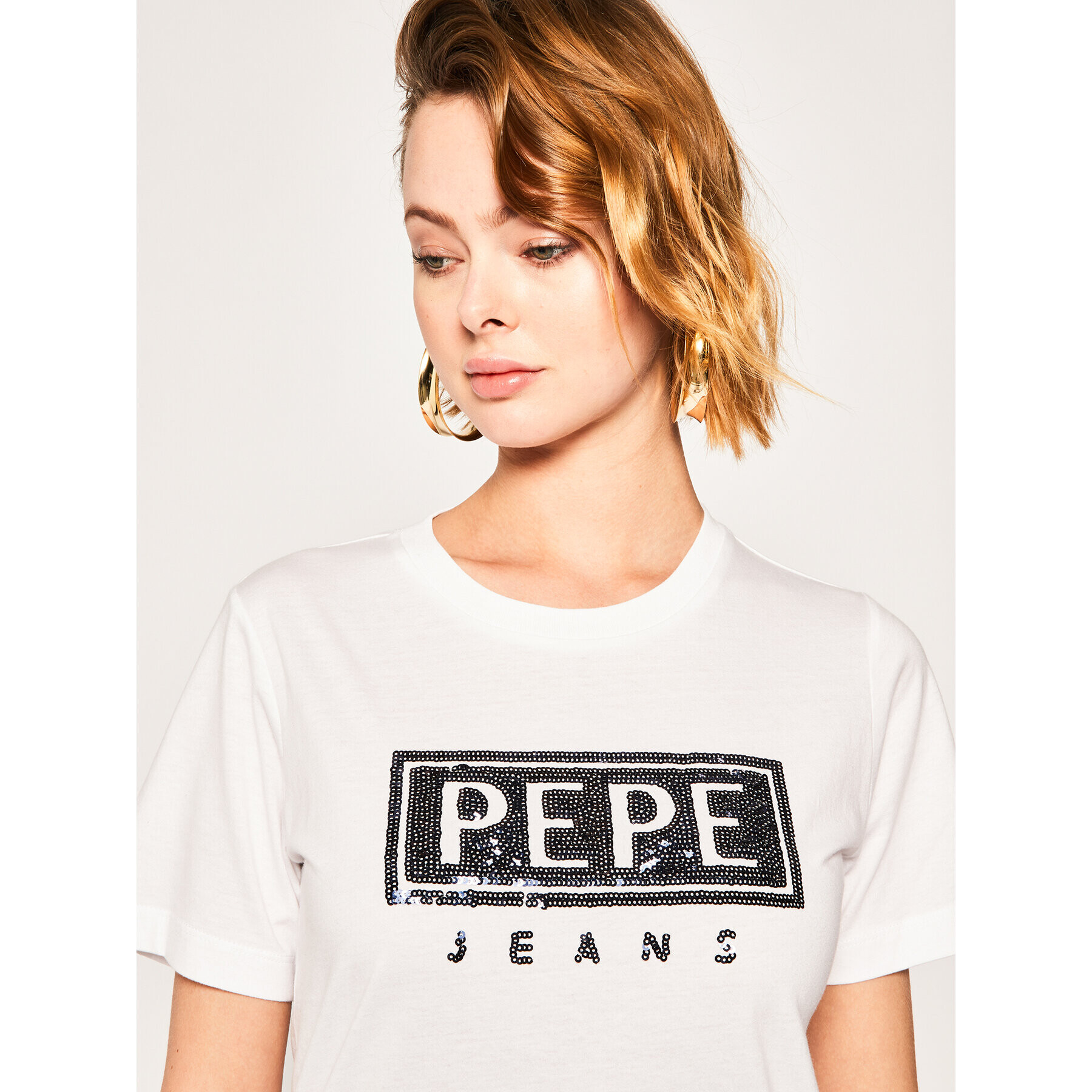 Pepe Jeans Тишърт Charis PL504443 Бял Regular Fit - Pepit.bg