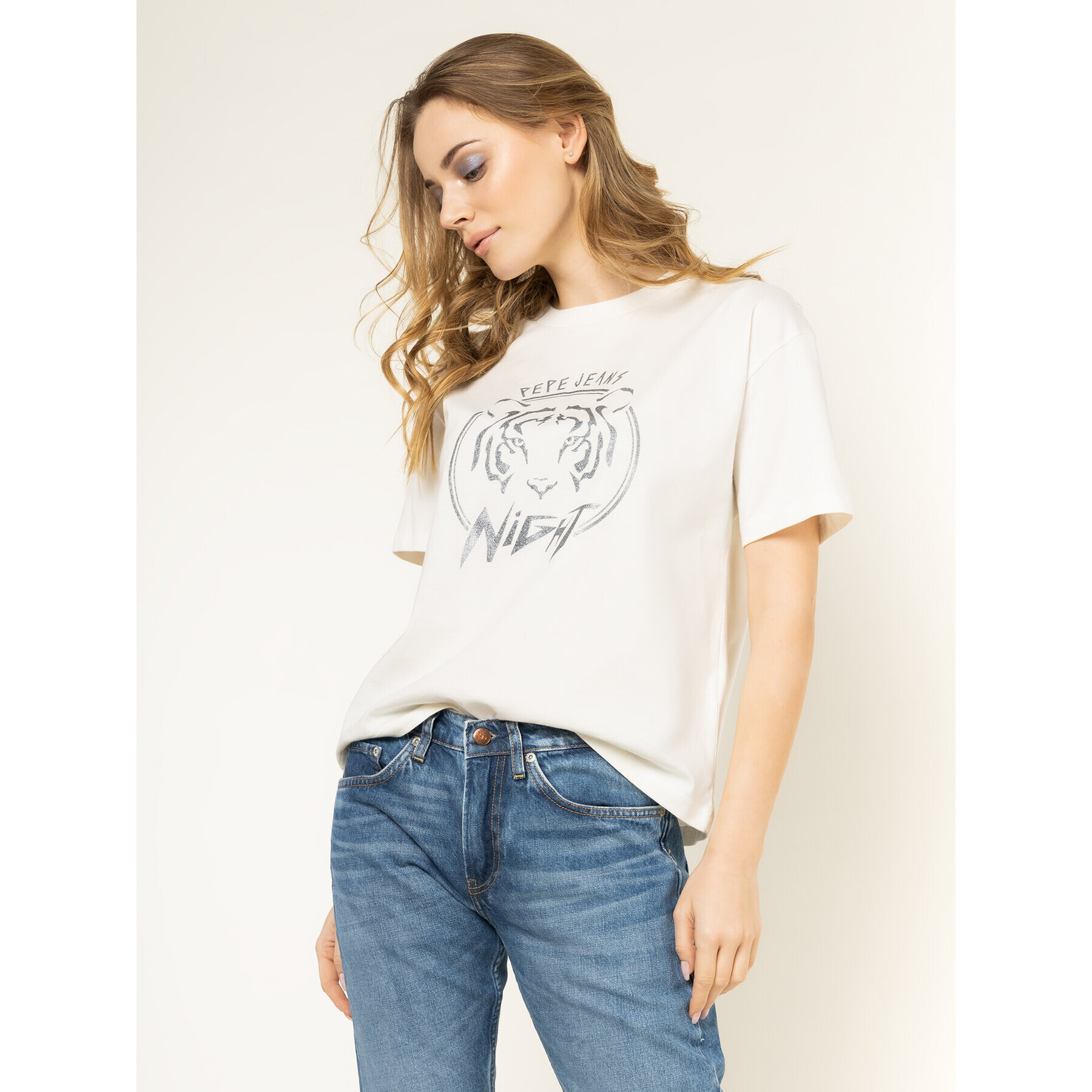 Pepe Jeans Тишърт Charlotte PL504345 Бежов Regular Fit - Pepit.bg