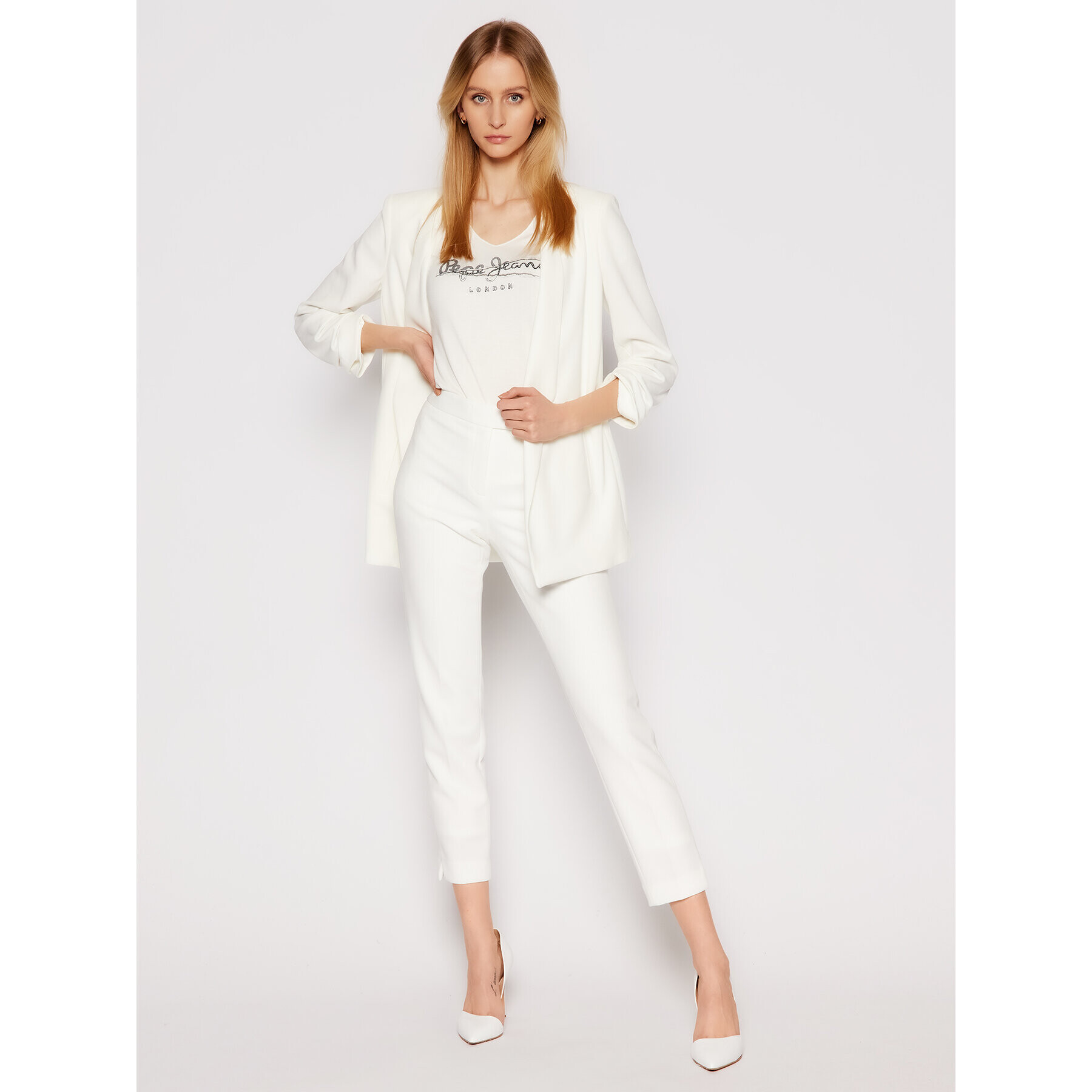 Pepe Jeans Тишърт Charlotte PL504832 Бял Regular Fit - Pepit.bg