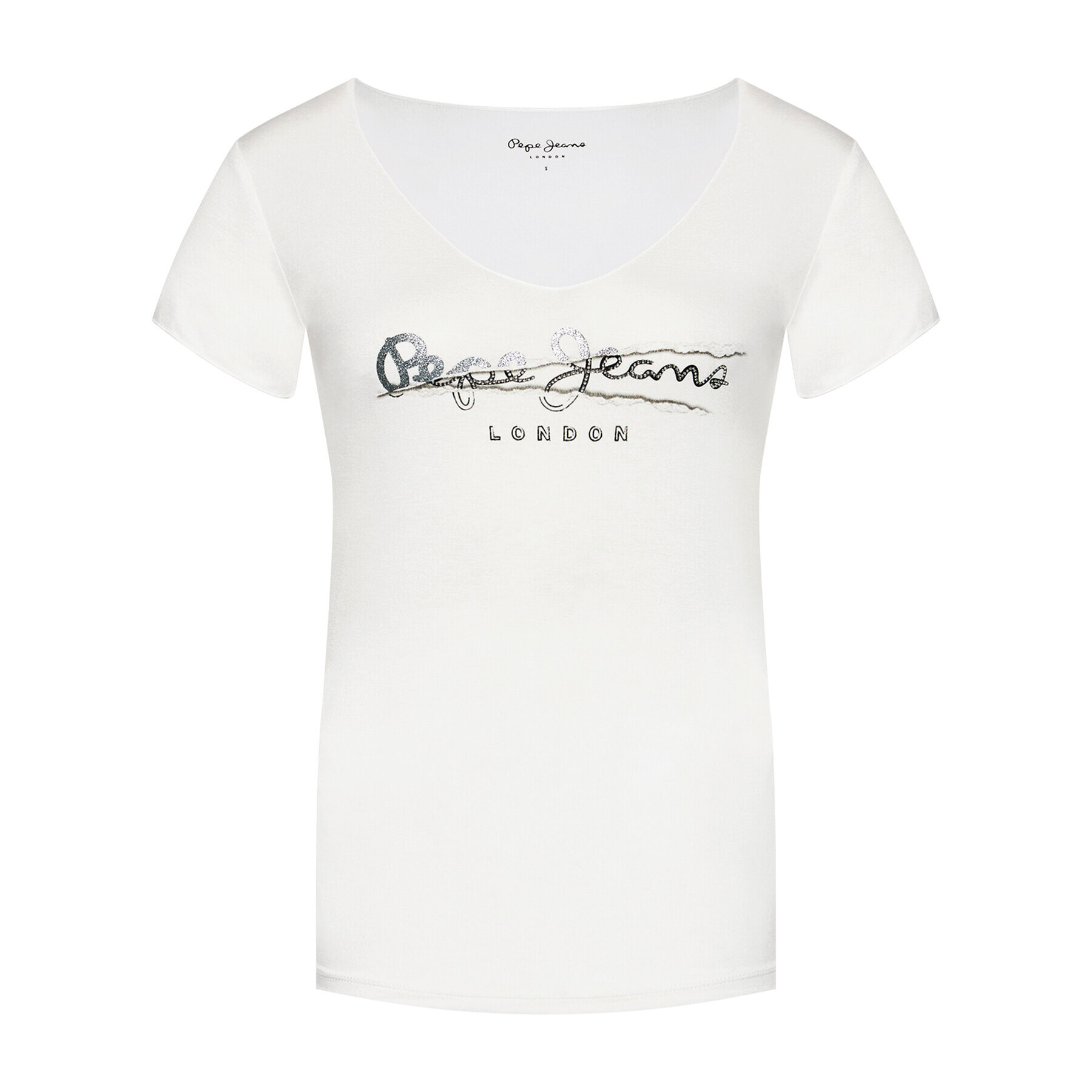 Pepe Jeans Тишърт Charlotte PL504832 Бял Regular Fit - Pepit.bg