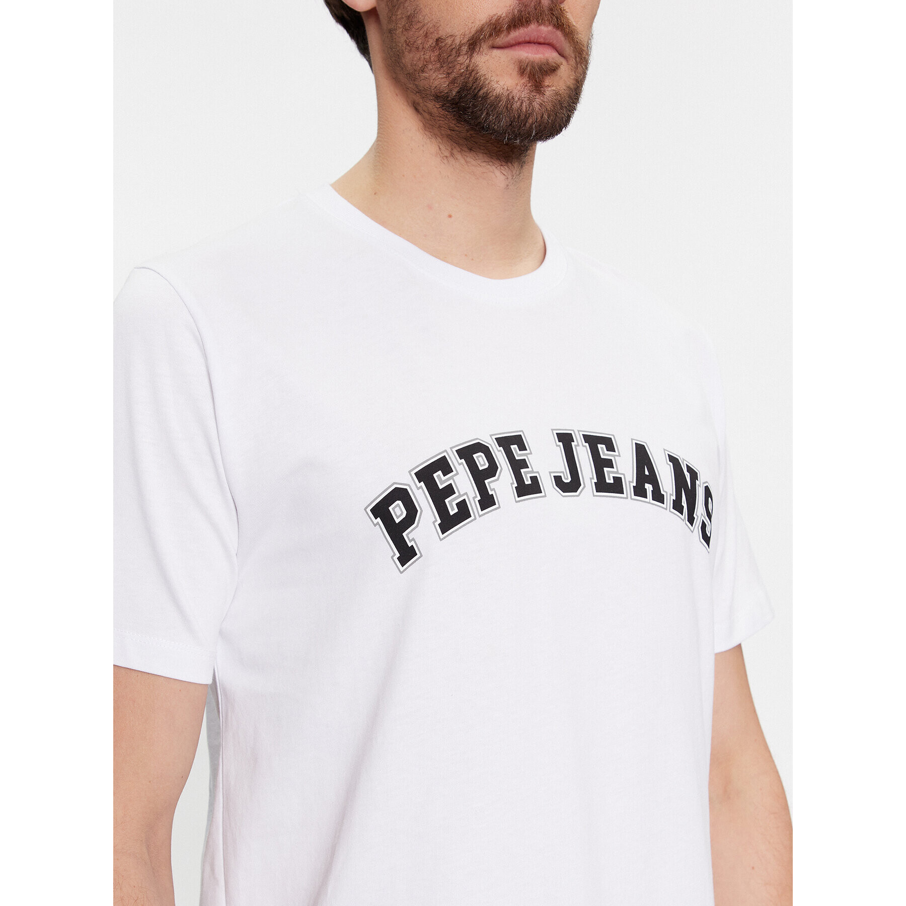 Pepe Jeans Тишърт Clement PM509220 Бял Regular Fit - Pepit.bg