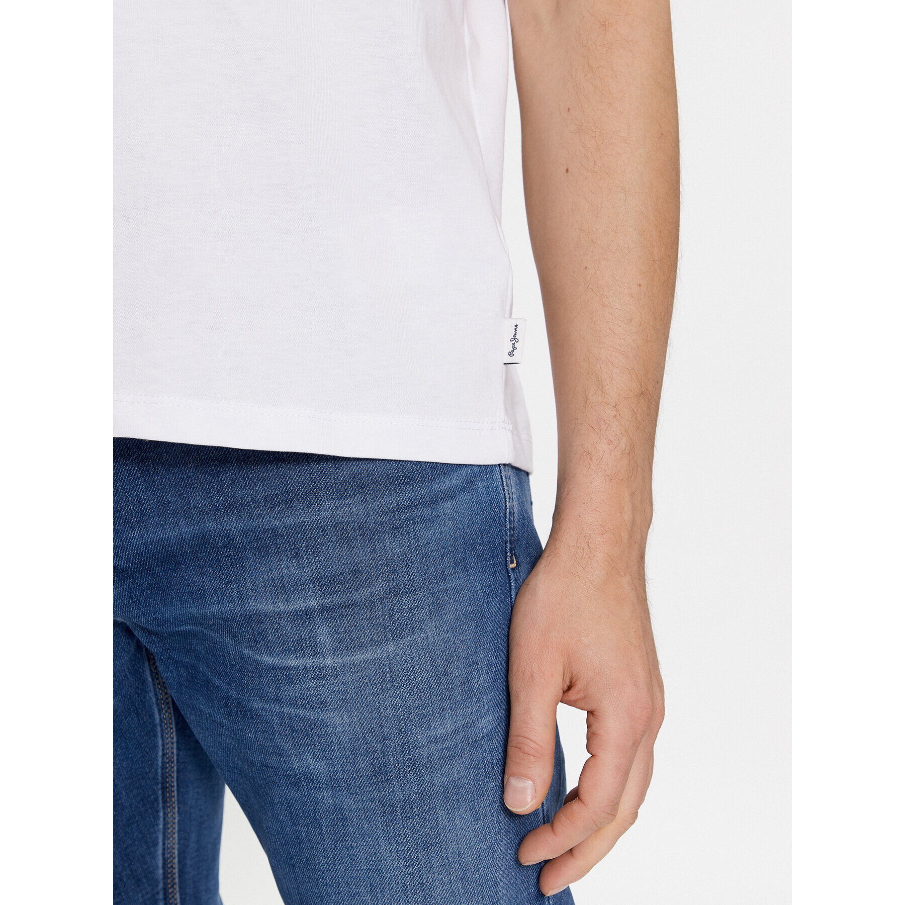 Pepe Jeans Тишърт Clement PM509220 Бял Regular Fit - Pepit.bg