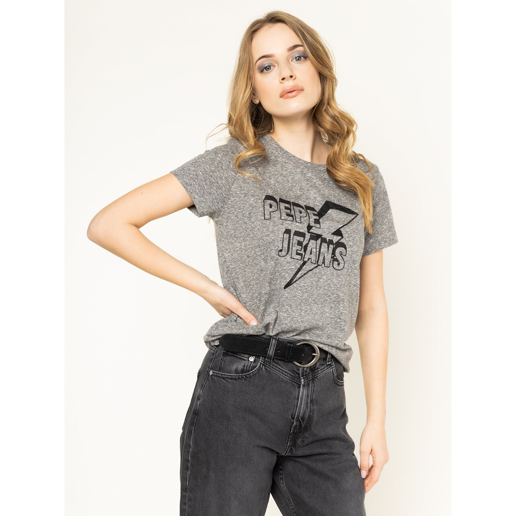 Pepe Jeans Тишърт Clover PL504351 Сив Regular Fit - Pepit.bg