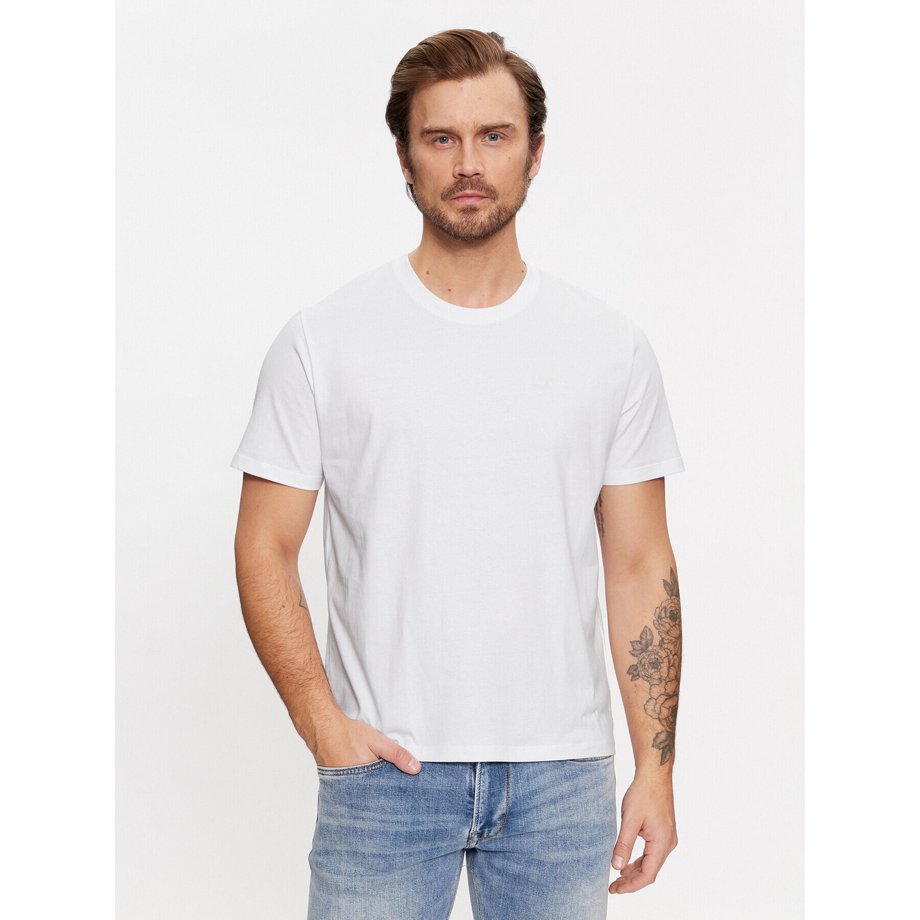 Pepe Jeans Тишърт Connor PM509206 Бял Regular Fit - Pepit.bg