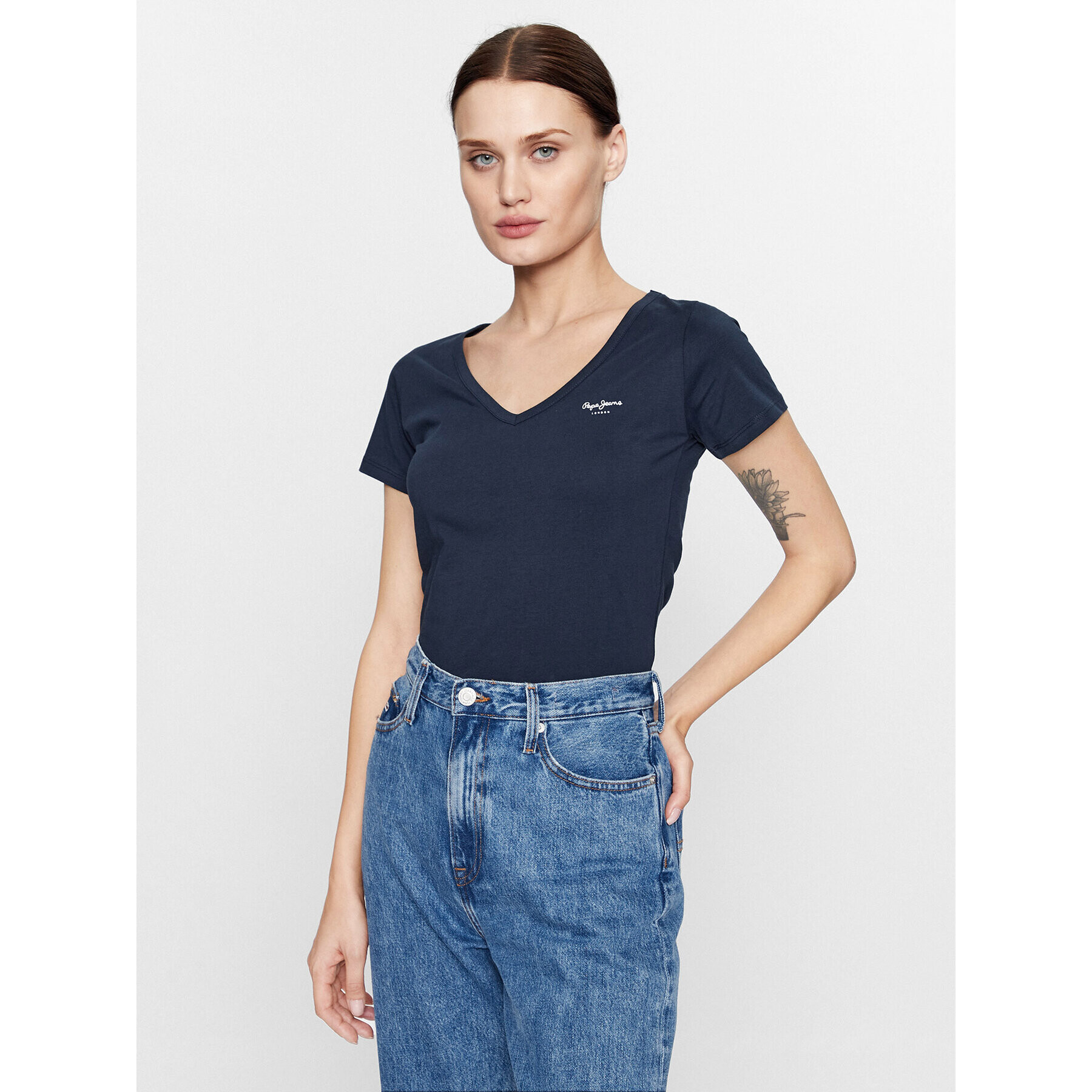 Pepe Jeans Тишърт Corine PL505305 Тъмносин Regular Fit - Pepit.bg