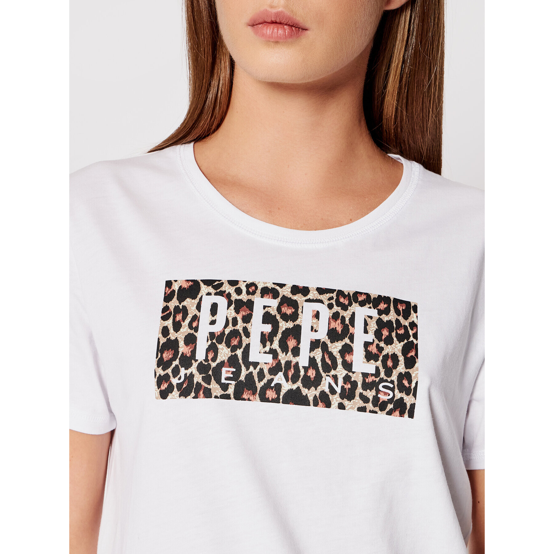 Pepe Jeans Тишърт Cristinas PL504996 Бял Regular Fit - Pepit.bg