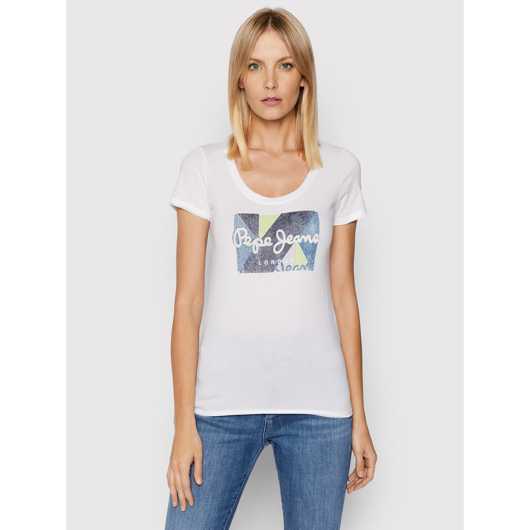 Pepe Jeans Тишърт Dafne PL505058 Бял Regular Fit - Pepit.bg