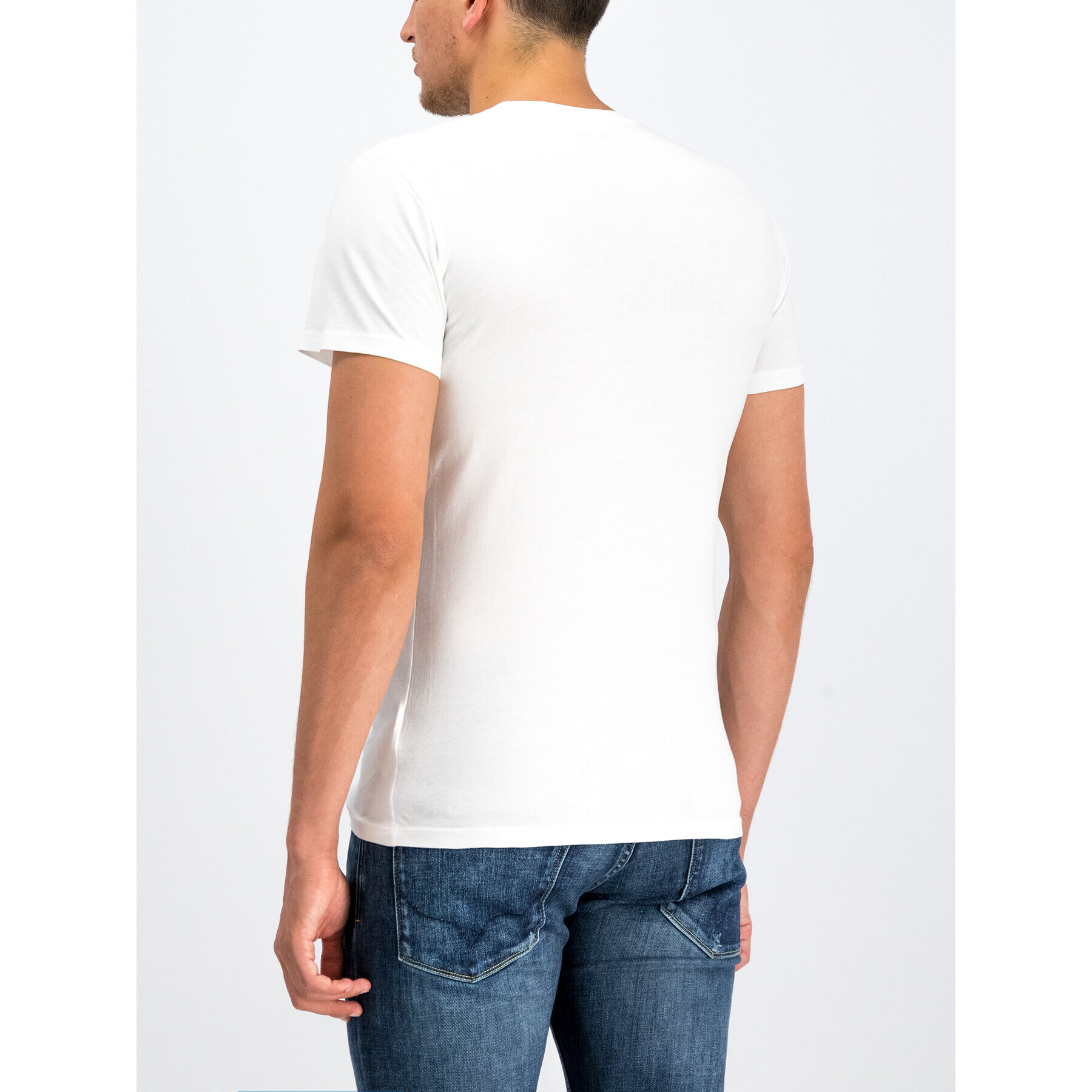 Pepe Jeans Тишърт Dean PM506537 Бял Slim Fit - Pepit.bg