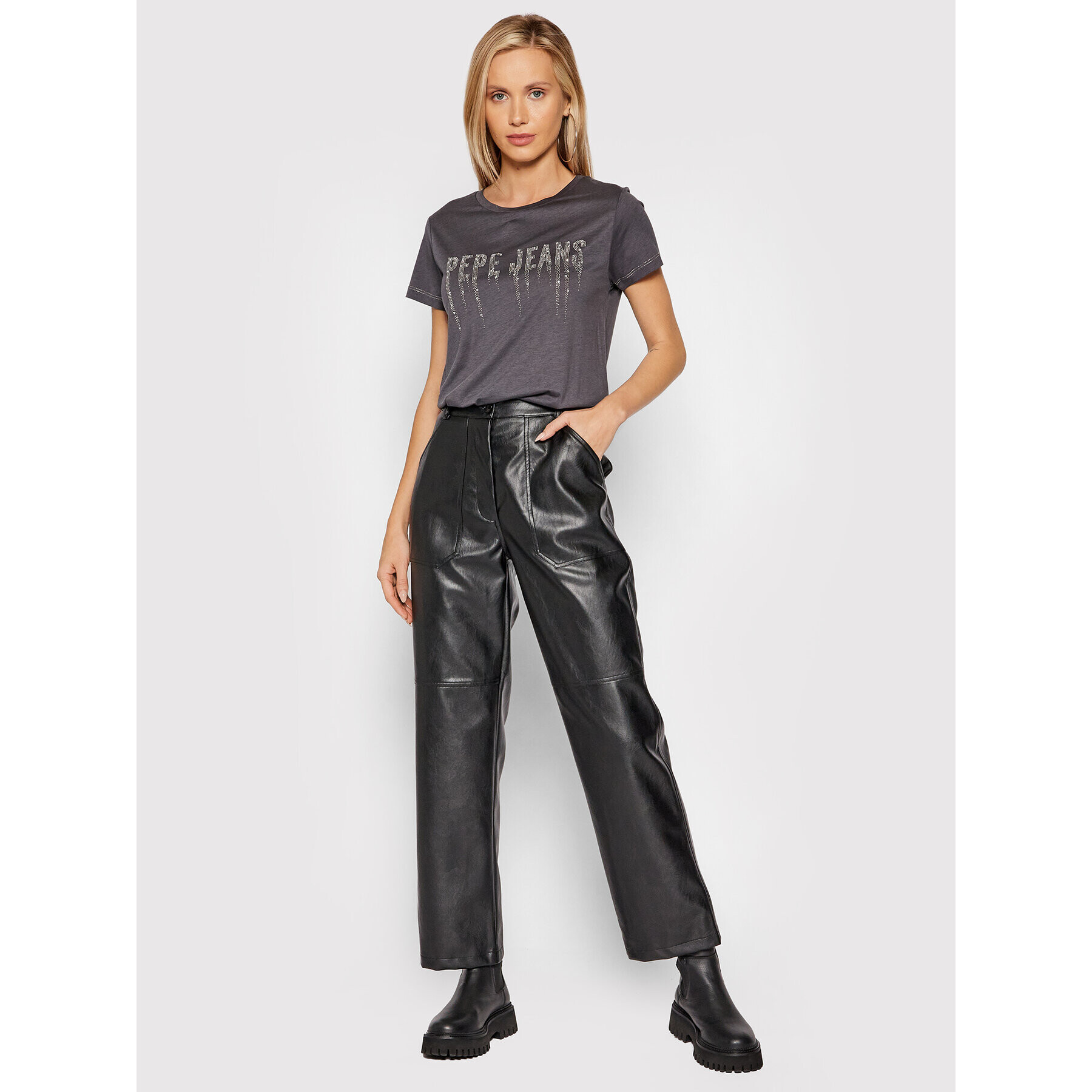 Pepe Jeans Тишърт Debo PL504997 Сив Regular Fit - Pepit.bg