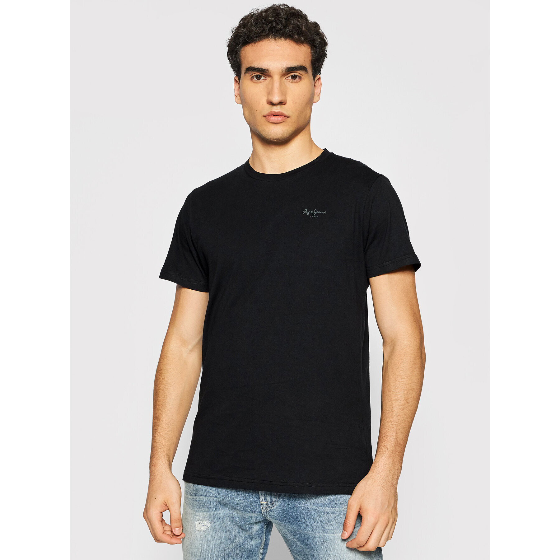 Pepe Jeans Тишърт Derek PM508011 Черен Regular Fit - Pepit.bg