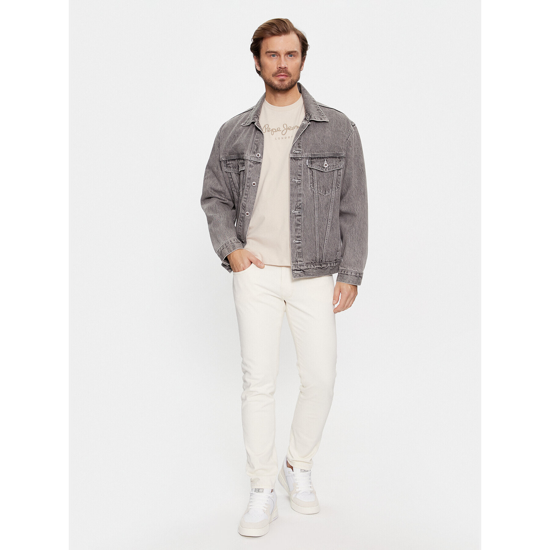 Pepe Jeans Тишърт Eggo N PM508208 Бежов Regular Fit - Pepit.bg