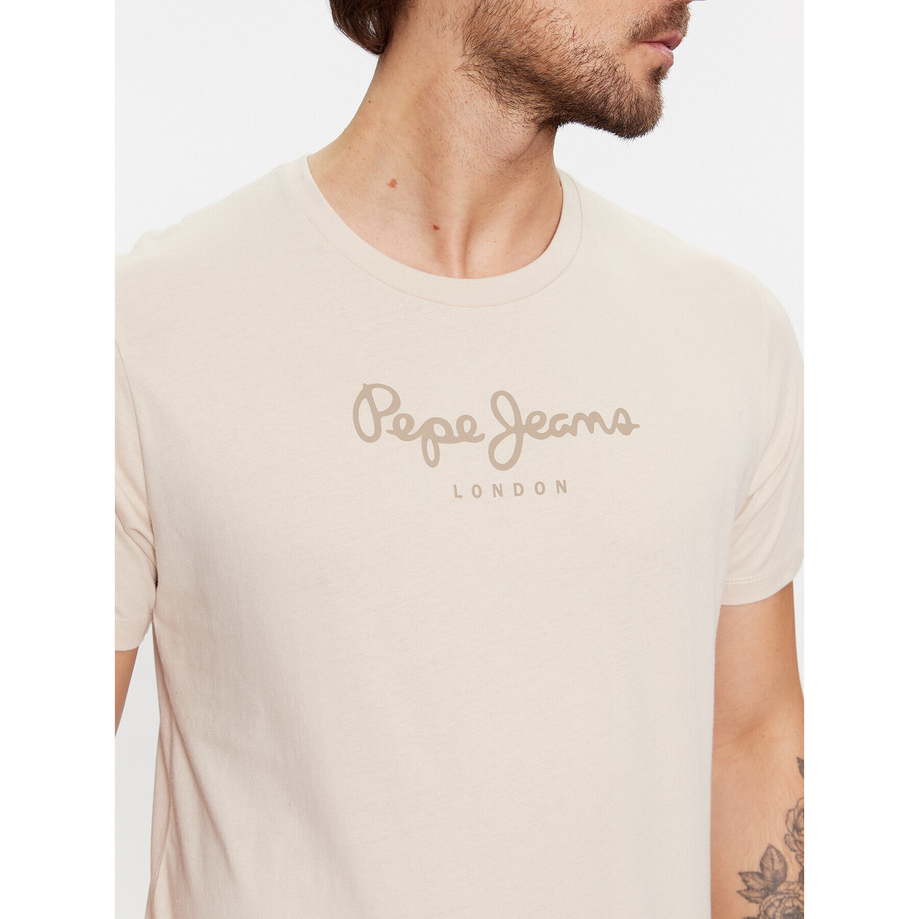 Pepe Jeans Тишърт Eggo N PM508208 Бежов Regular Fit - Pepit.bg