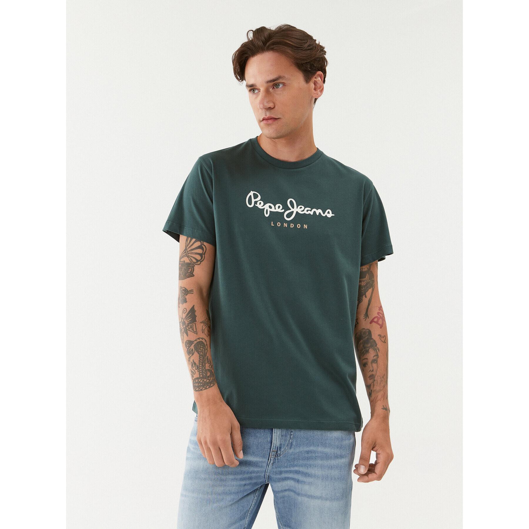 Pepe Jeans Тишърт Eggo N PM508208 Зелен Regular Fit - Pepit.bg