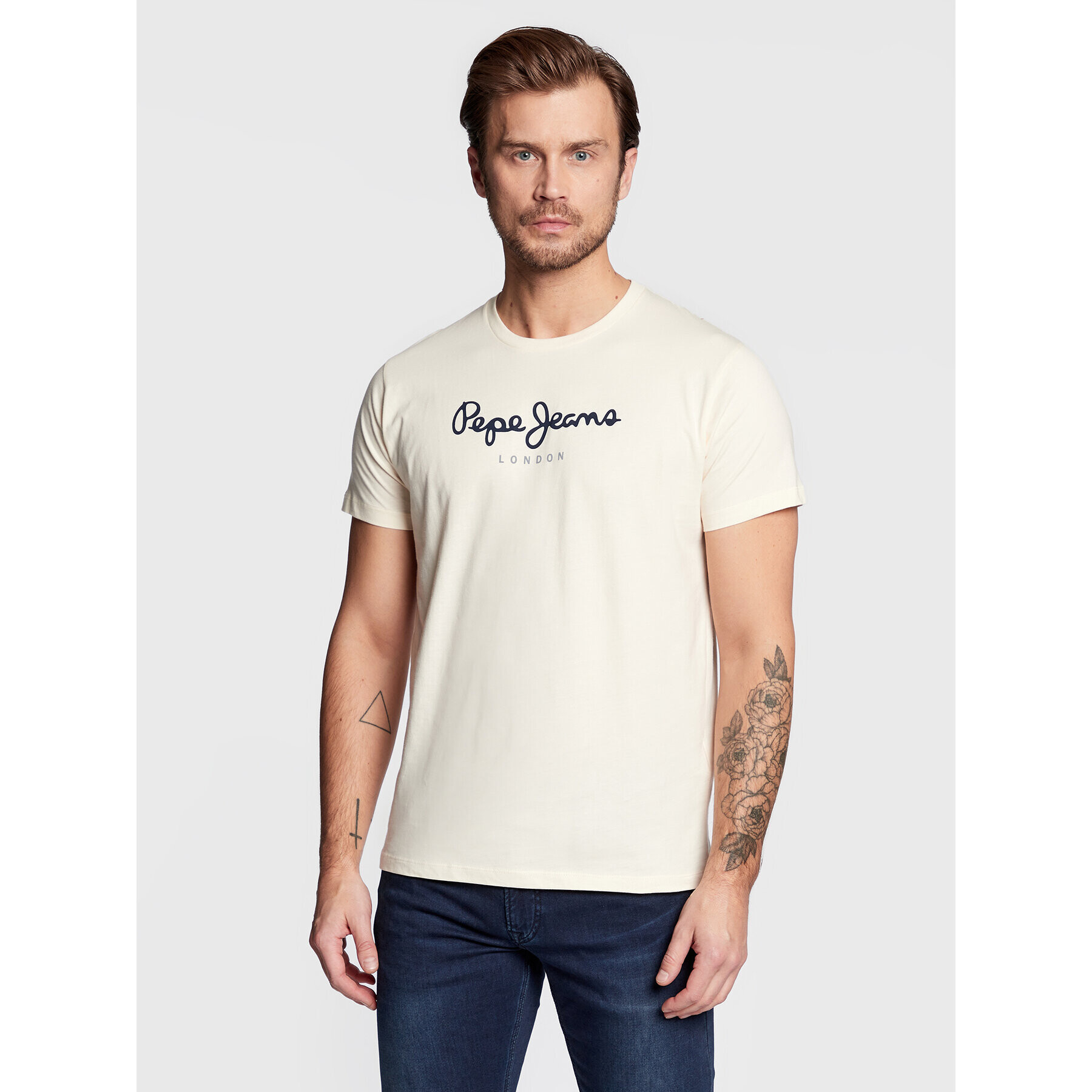 Pepe Jeans Тишърт Eggo PM508208 Бежов Regular Fit - Pepit.bg