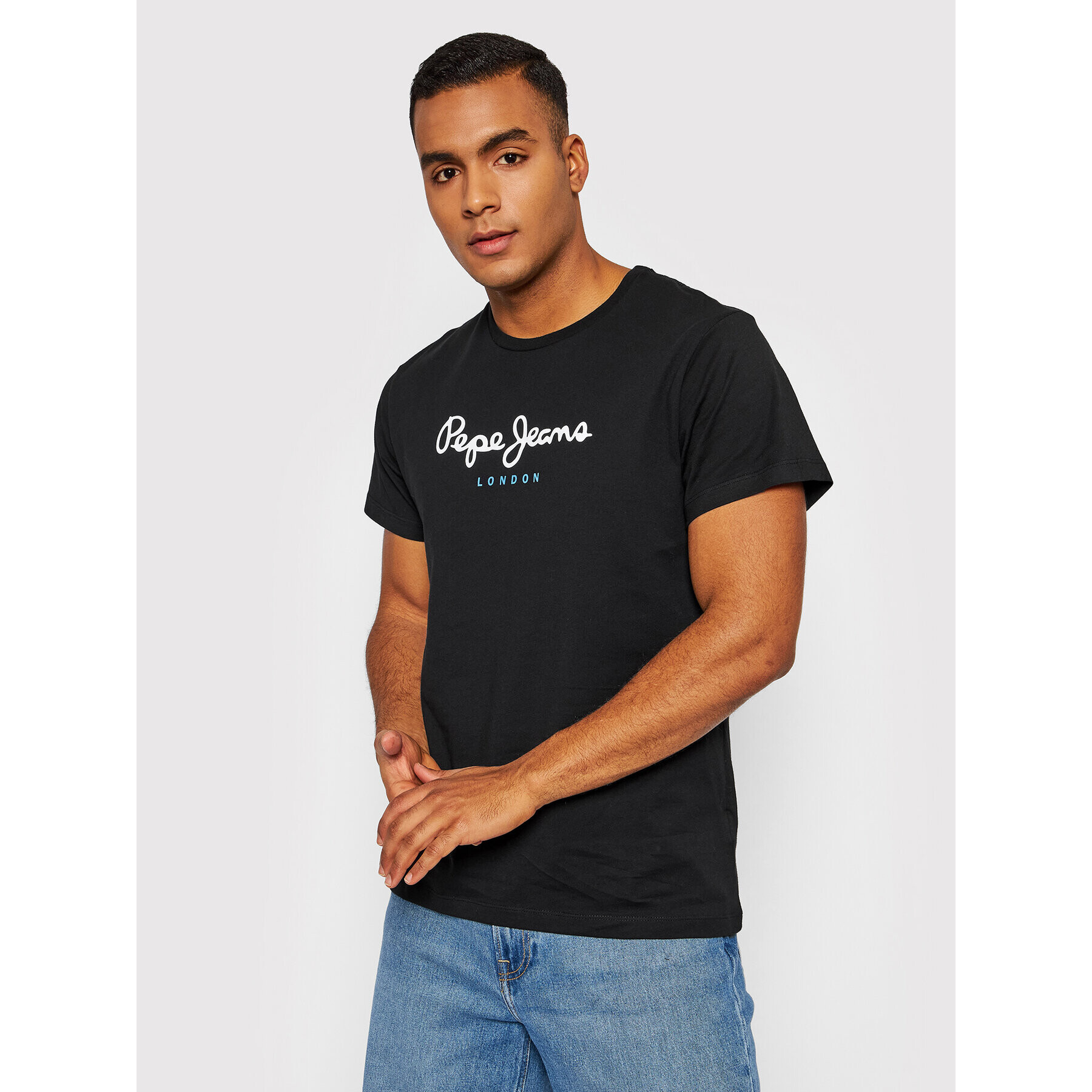 Pepe Jeans Тишърт Eggo PM508208 Черен Regular Fit - Pepit.bg
