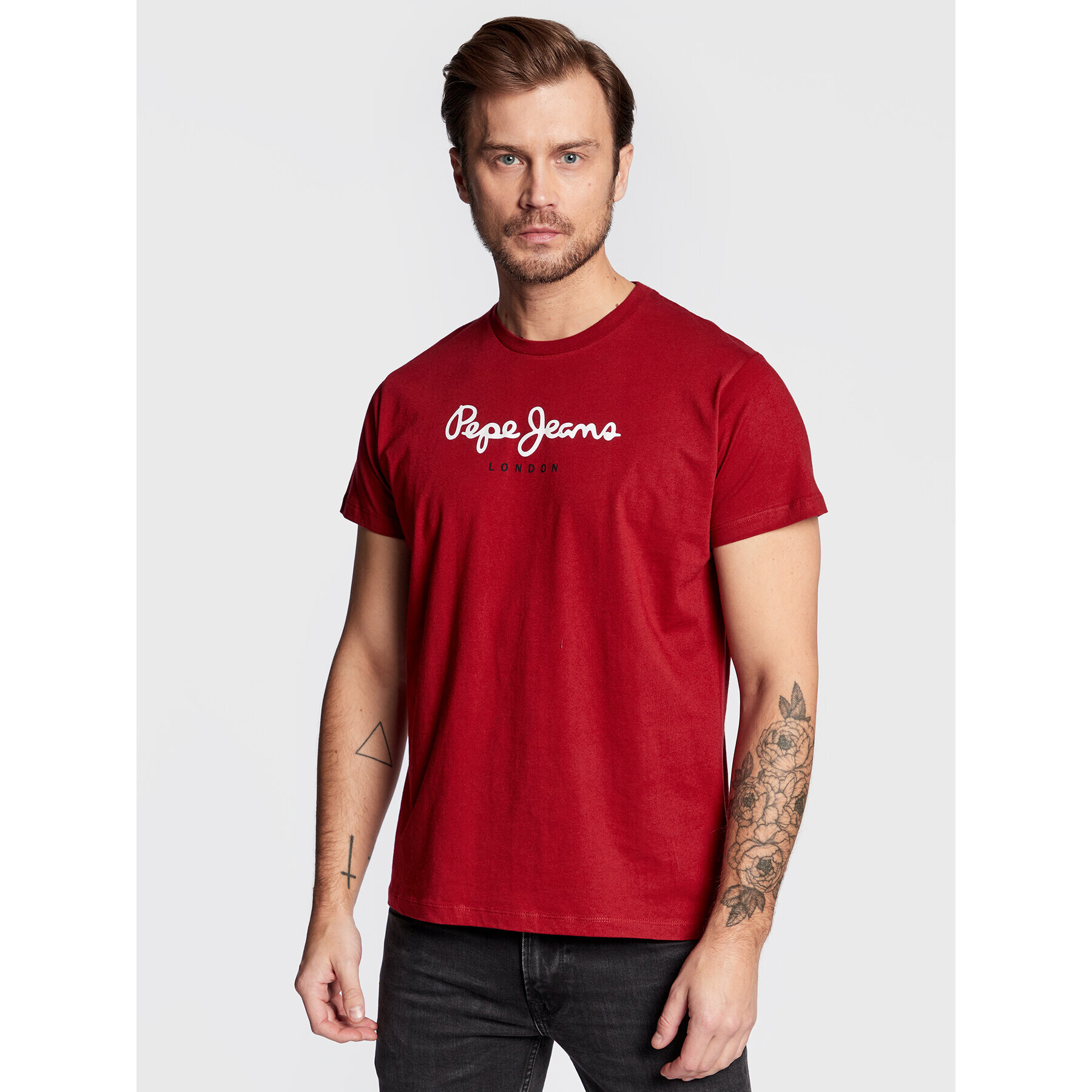 Pepe Jeans Тишърт Eggo PM508208 Червен Regular Fit - Pepit.bg