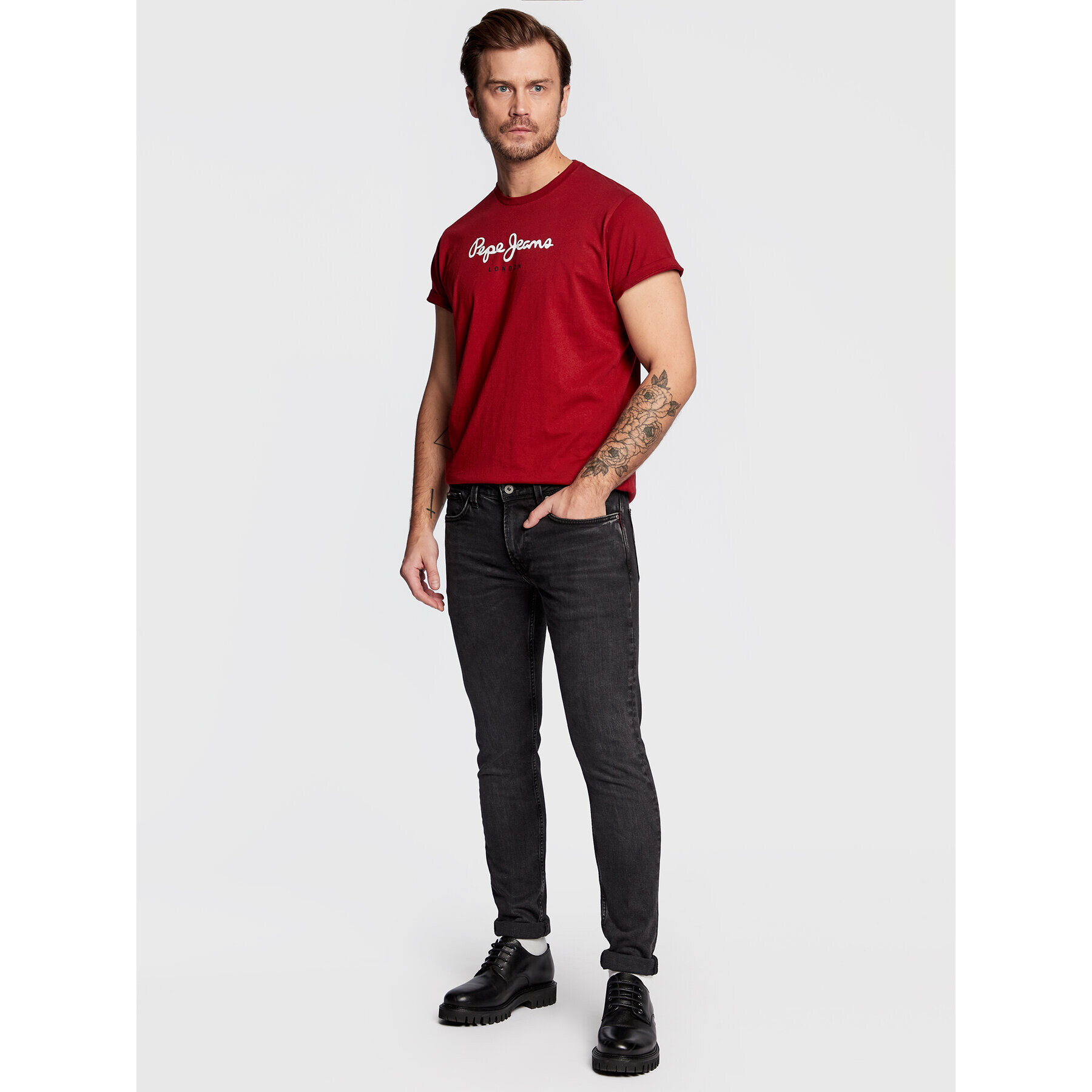 Pepe Jeans Тишърт Eggo PM508208 Червен Regular Fit - Pepit.bg