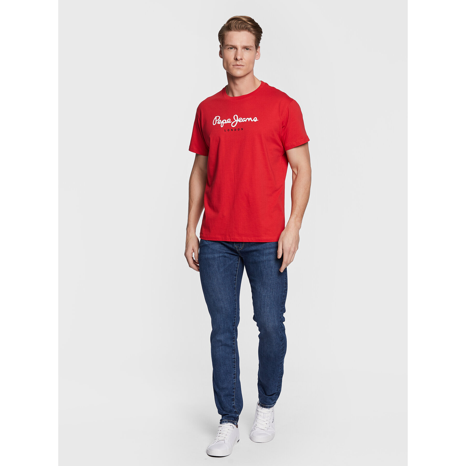 Pepe Jeans Тишърт Eggo PM508208 Червен Regular Fit - Pepit.bg