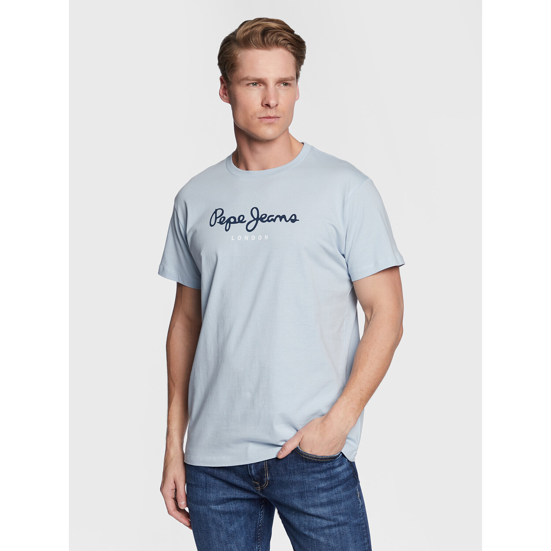 Pepe Jeans Тишърт Eggo PM508208 Син Regular Fit - Pepit.bg