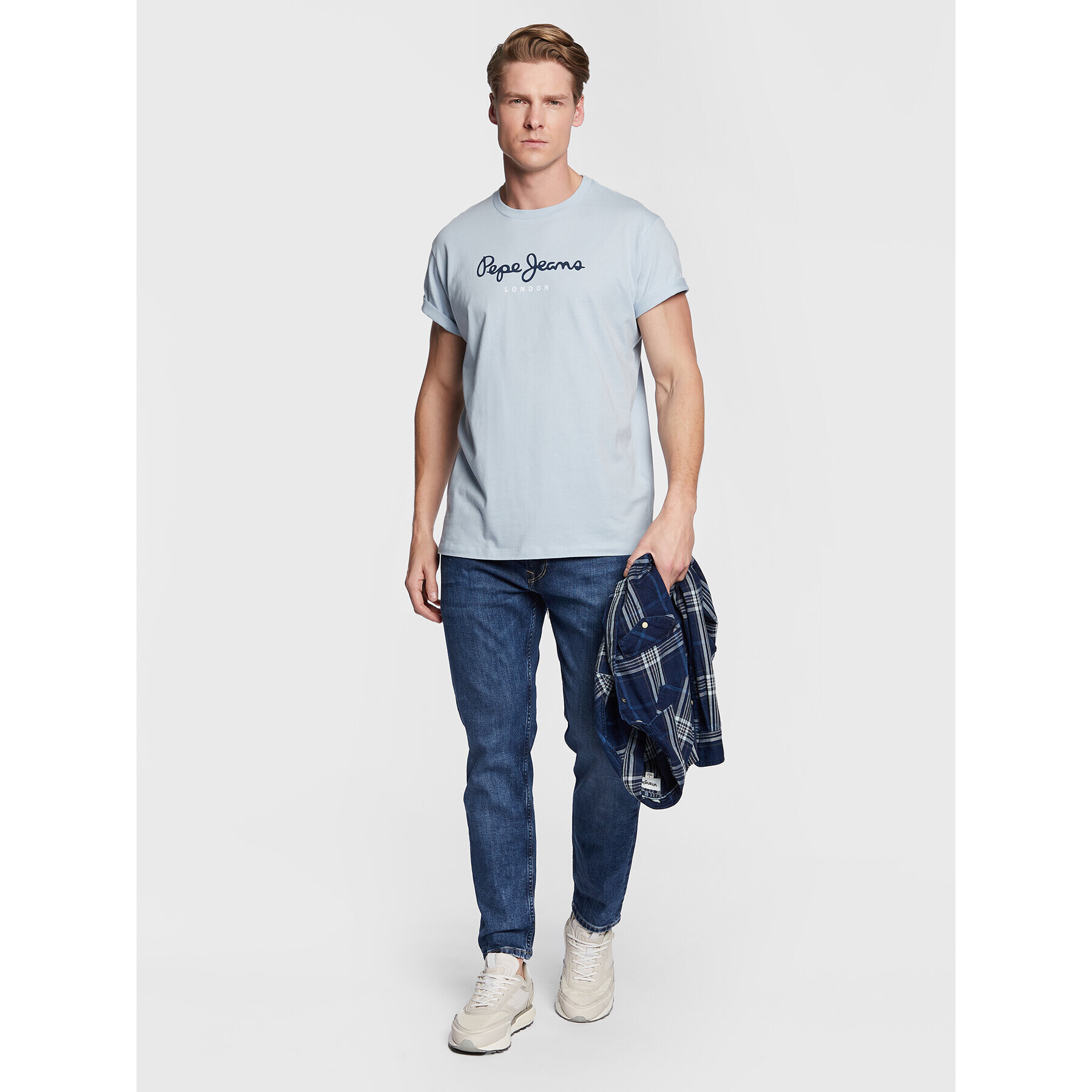 Pepe Jeans Тишърт Eggo PM508208 Син Regular Fit - Pepit.bg