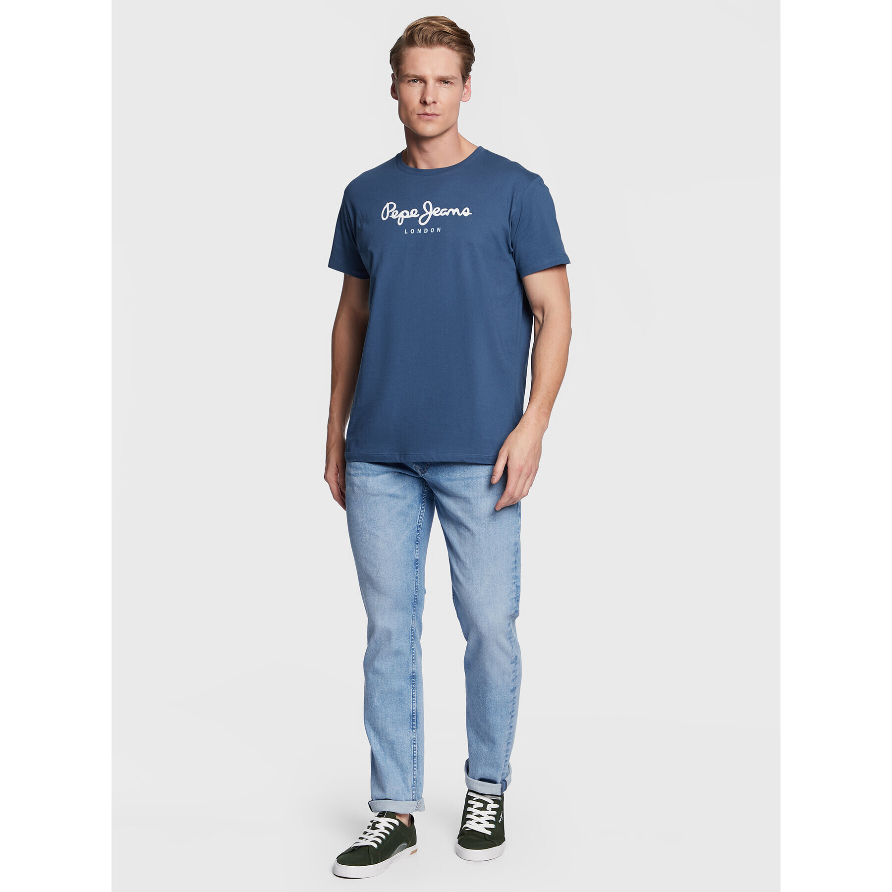 Pepe Jeans Тишърт Eggo PM508208 Тъмносин Regular Fit - Pepit.bg