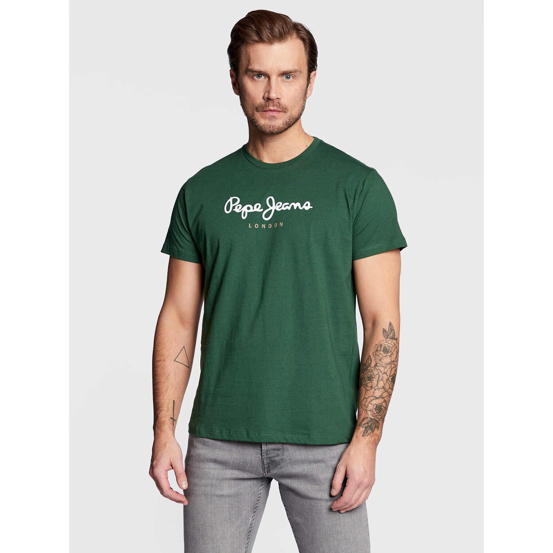 Pepe Jeans Тишърт Eggo PM508208 Зелен Regular Fit - Pepit.bg