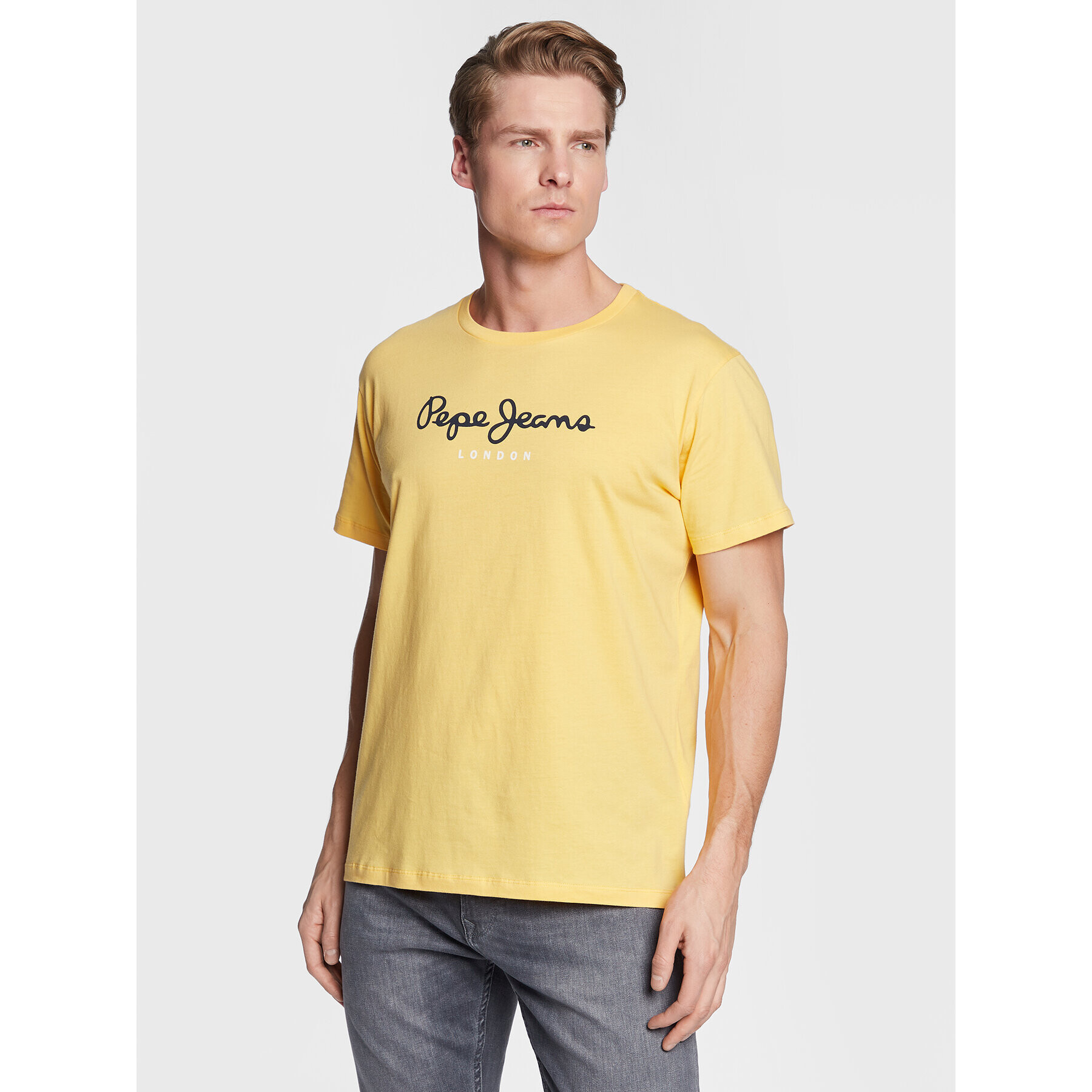 Pepe Jeans Тишърт Eggo PM508208 Жълт Regular Fit - Pepit.bg