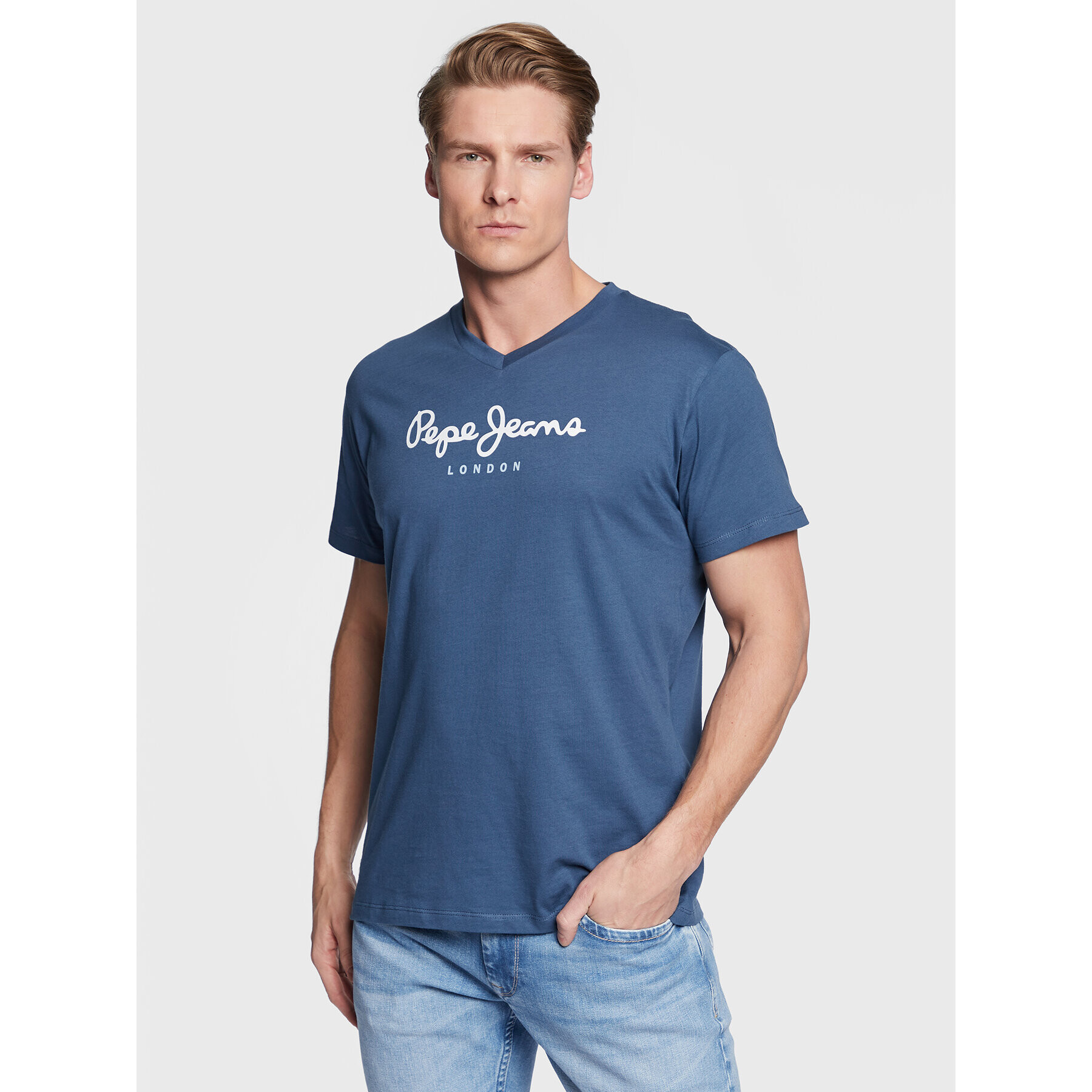 Pepe Jeans Тишърт Eggo PM508271 Тъмносин Regular Fit - Pepit.bg