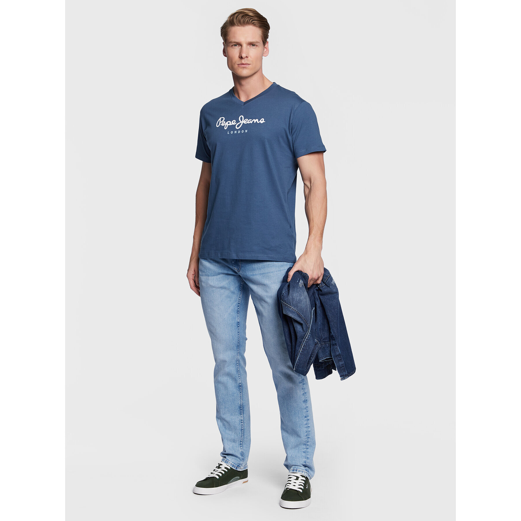 Pepe Jeans Тишърт Eggo PM508271 Тъмносин Regular Fit - Pepit.bg