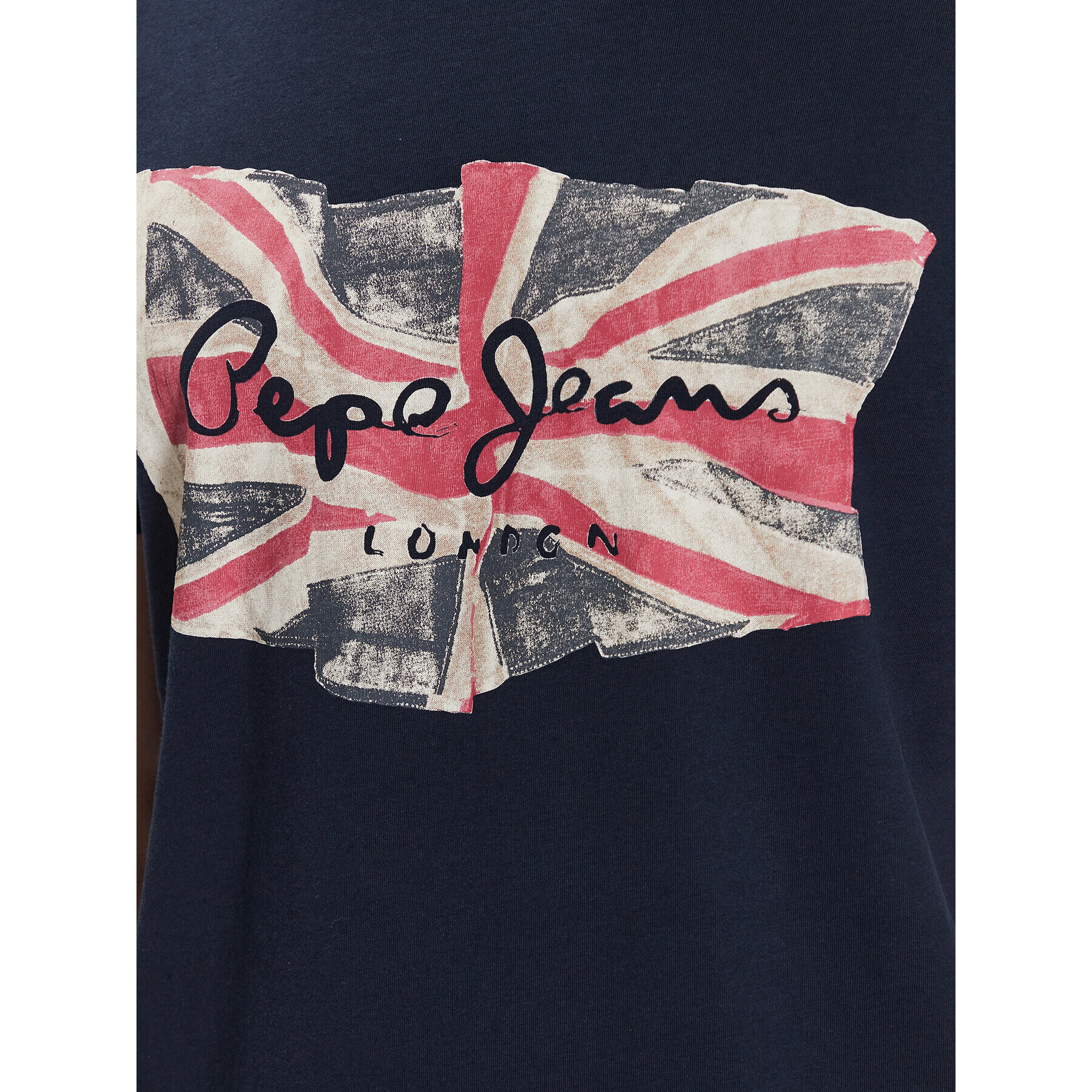 Pepe Jeans Тишърт Flag Logo N PM508273 Тъмносин Regular Fit - Pepit.bg