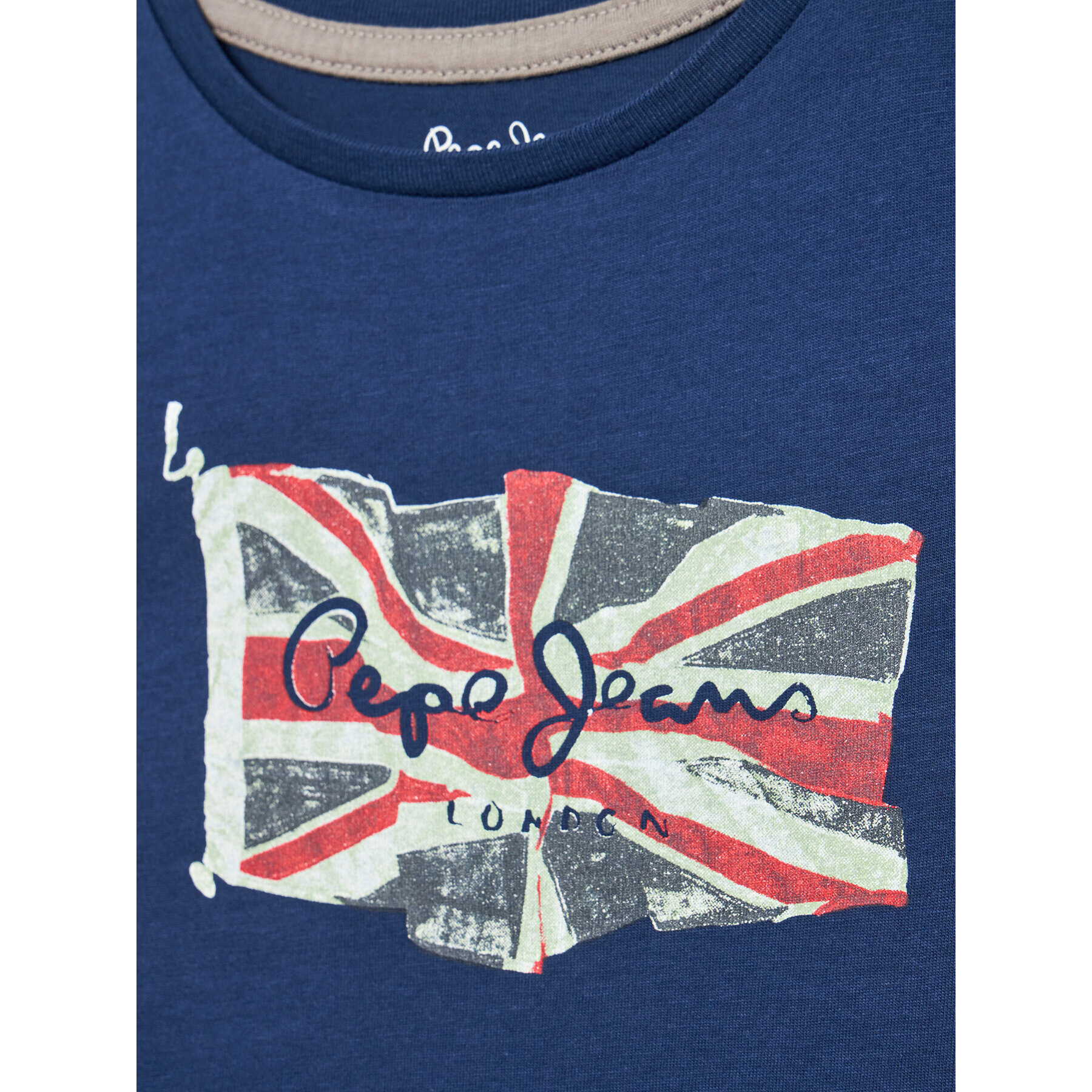 Pepe Jeans Тишърт Flag Logo PB503170 Тъмносин Regular Fit - Pepit.bg