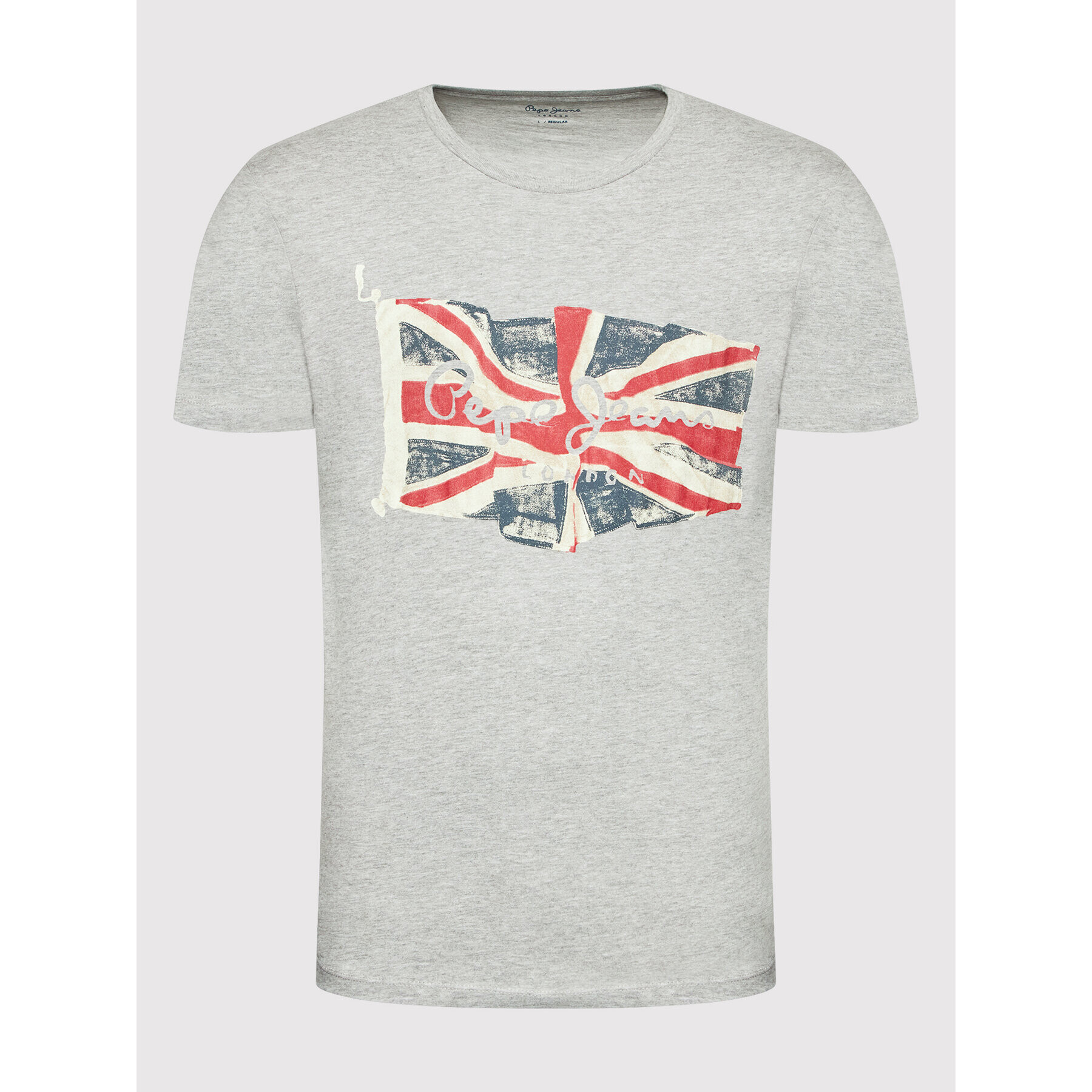 Pepe Jeans Тишърт Flag Logo PM508273 Сив Regular Fit - Pepit.bg