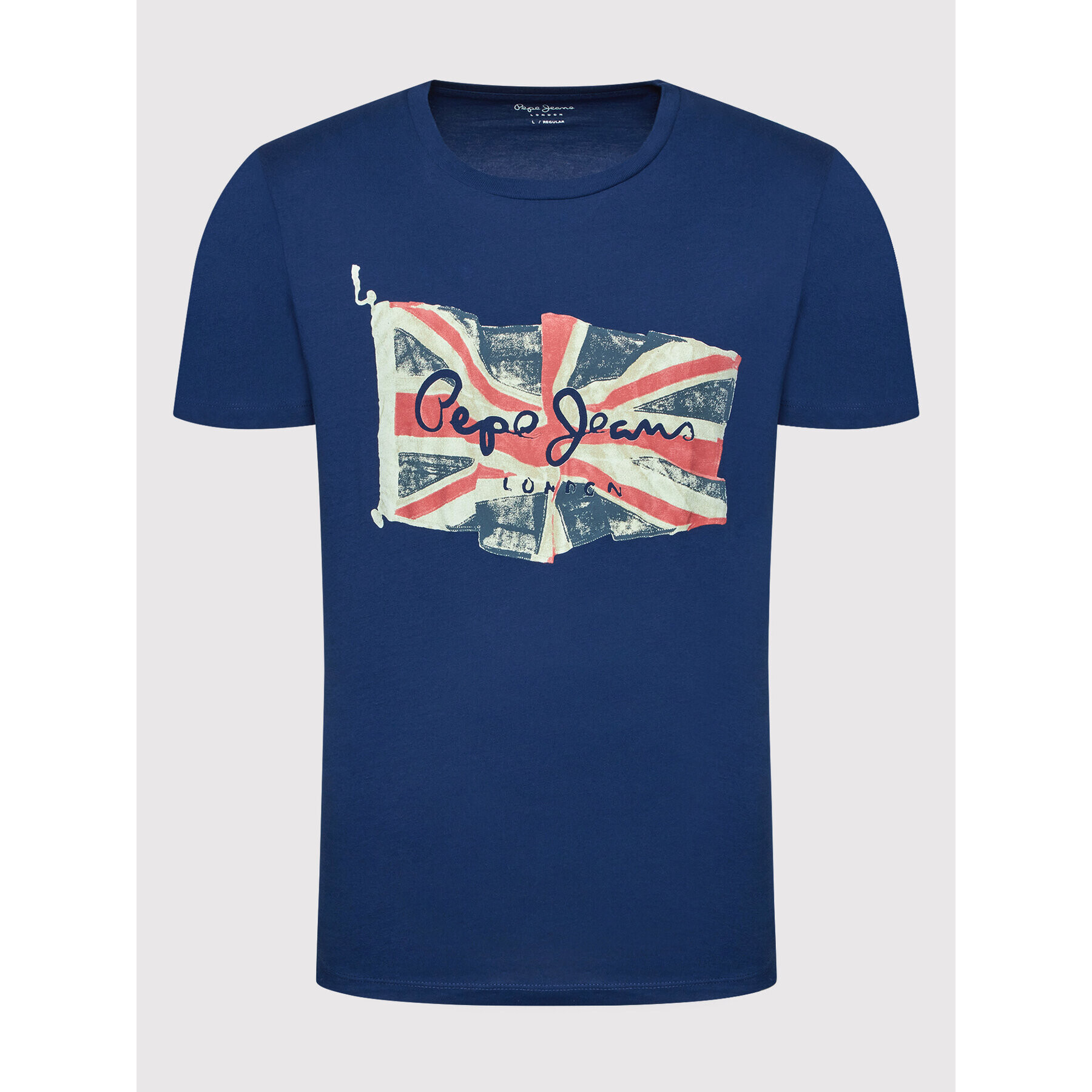 Pepe Jeans Тишърт Flag Logo PM508273 Тъмносин Regular Fit - Pepit.bg