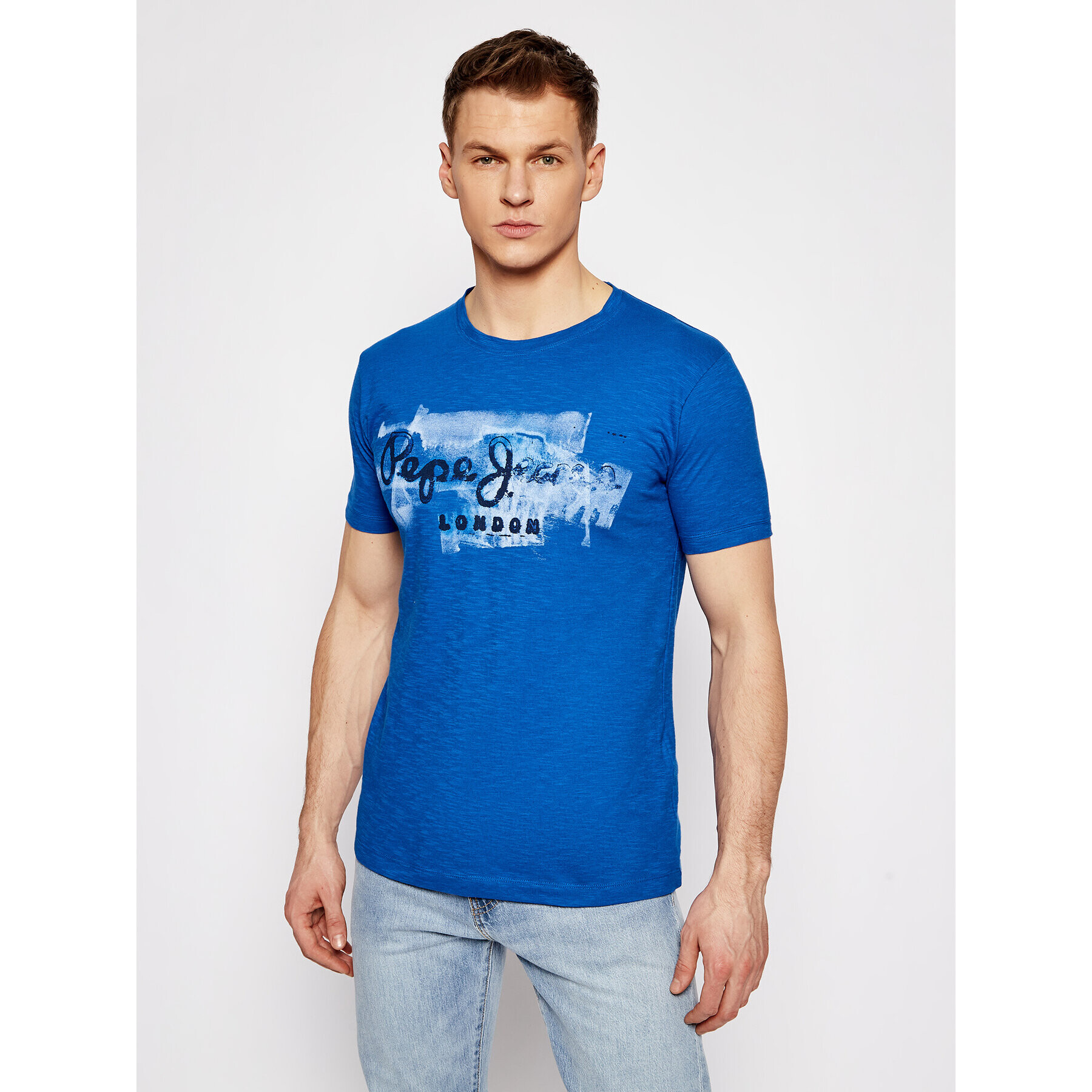 Pepe Jeans Тишърт Golders PM503213 Син Slim Fit - Pepit.bg